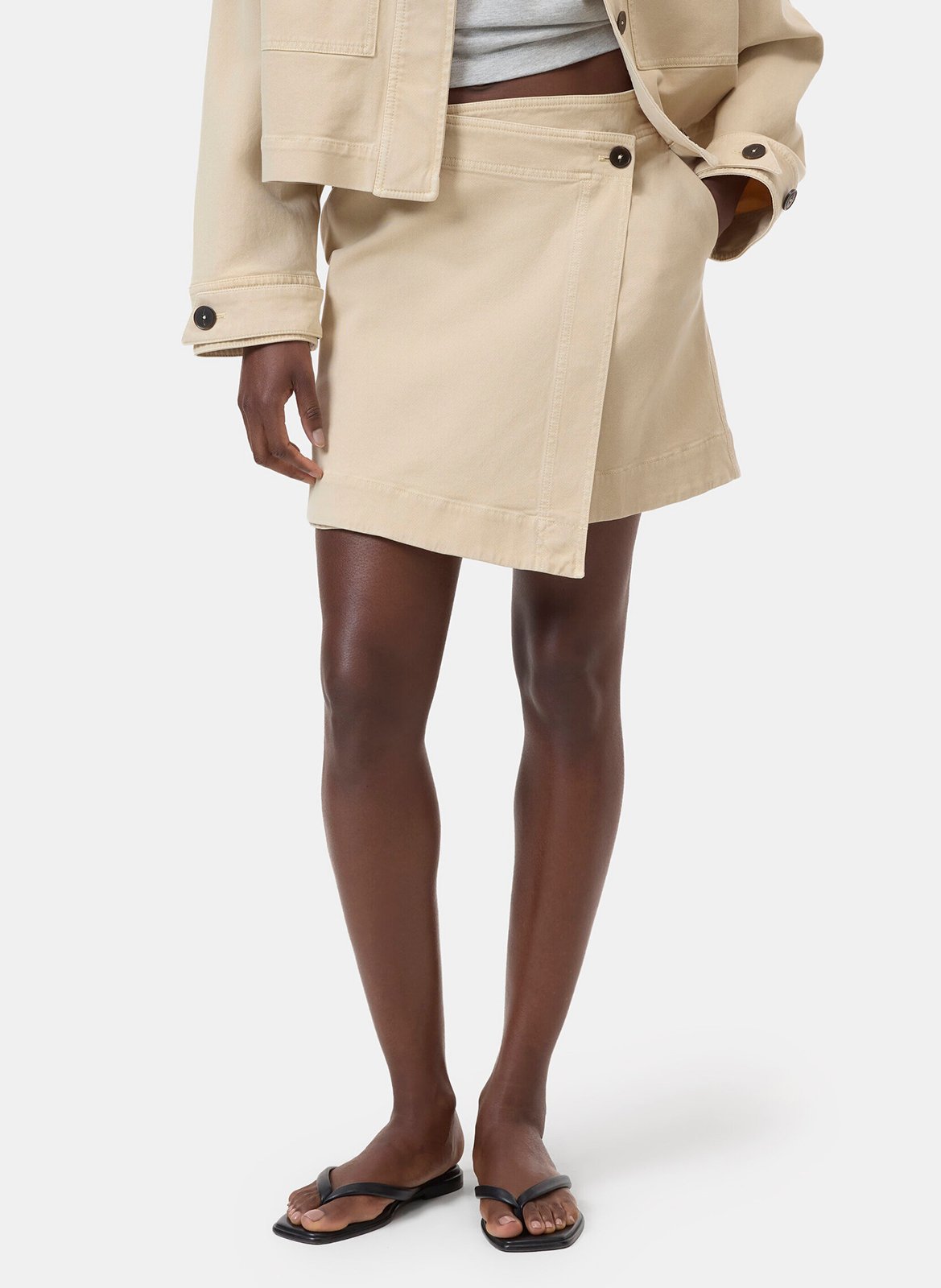 Falda recta cruzada lisa CLOSED Beige