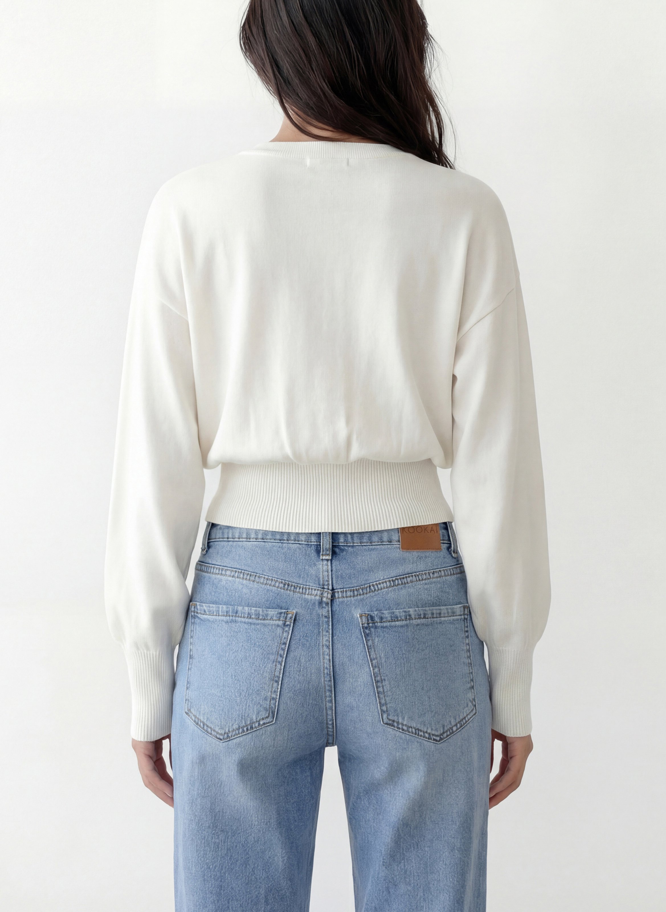 Cardigan cintré uni col rond KOOKAI Blanc