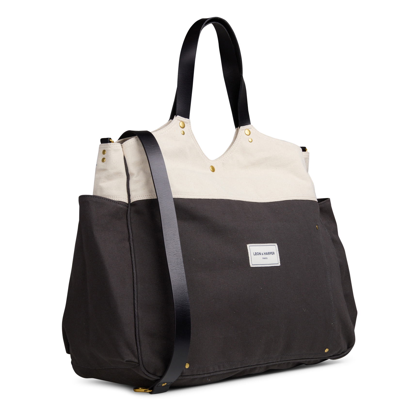 Shopping bag in cotone LEON & HARPER Grigio