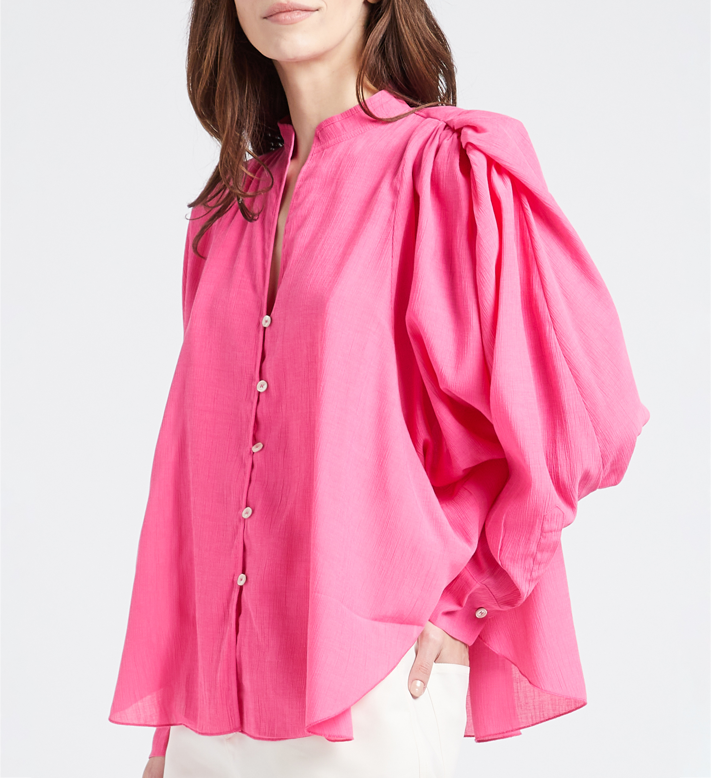 Ruimvallende blouse met V-hals COLLECTORS CLUB Roze