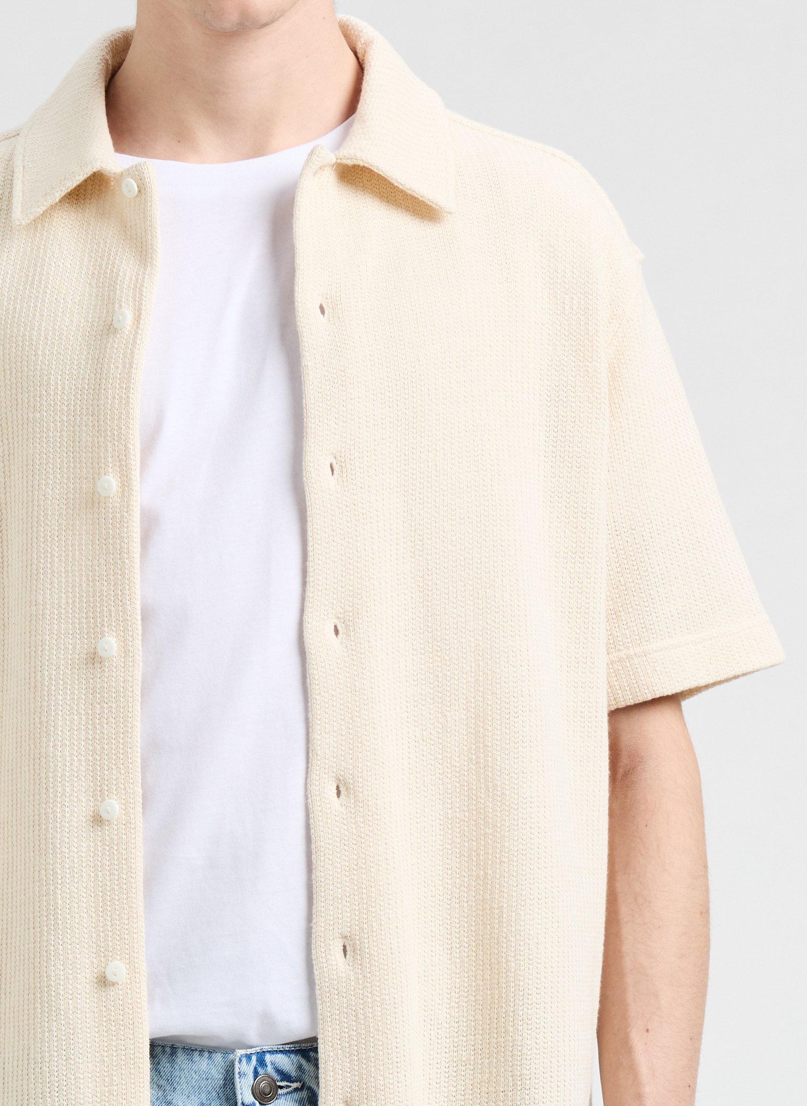 Cotton shirt with classic collar SAISON 1865 Beige