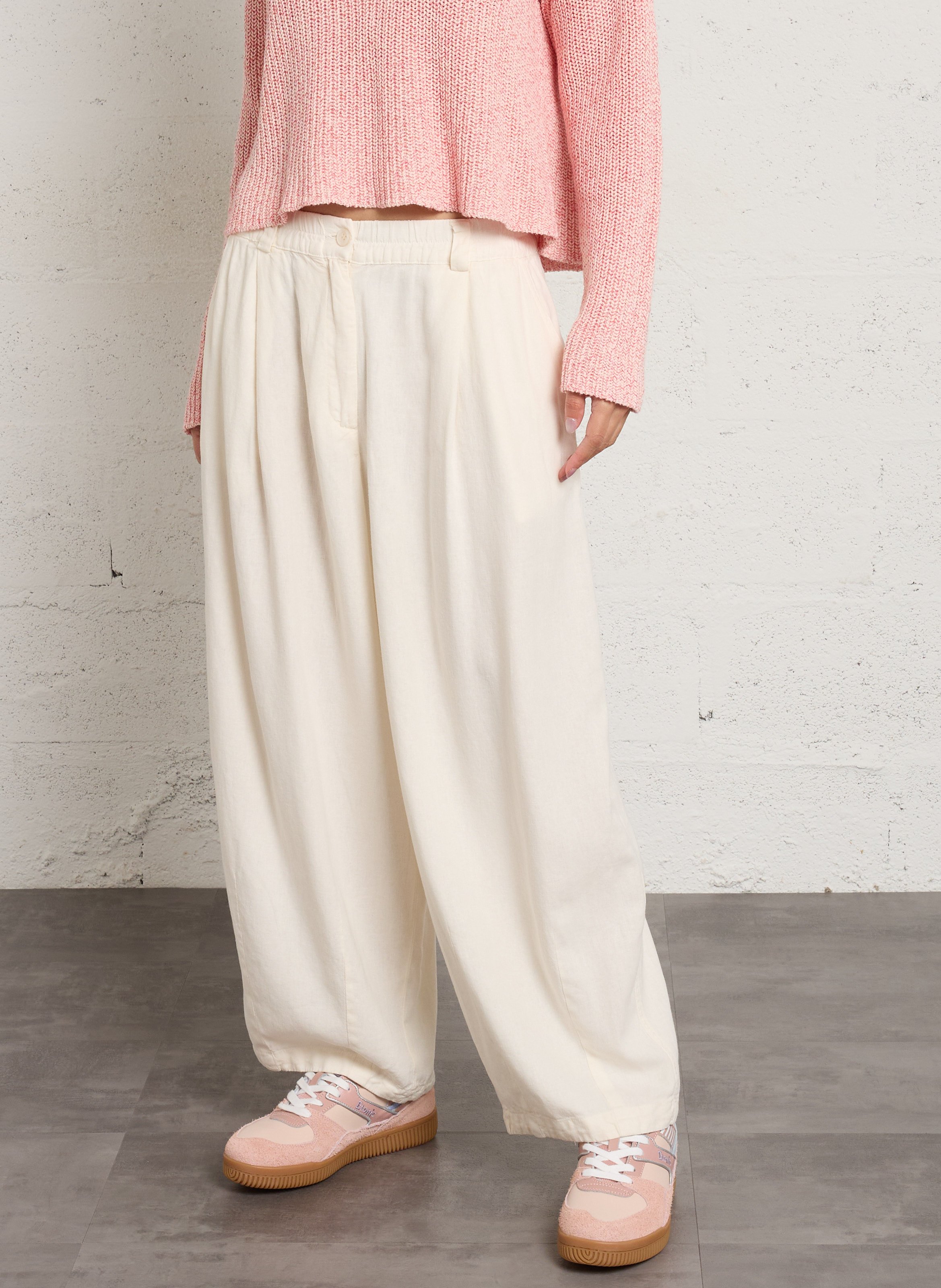 Pantalon ballon en lin mélangé AMERICAN VINTAGE Beige