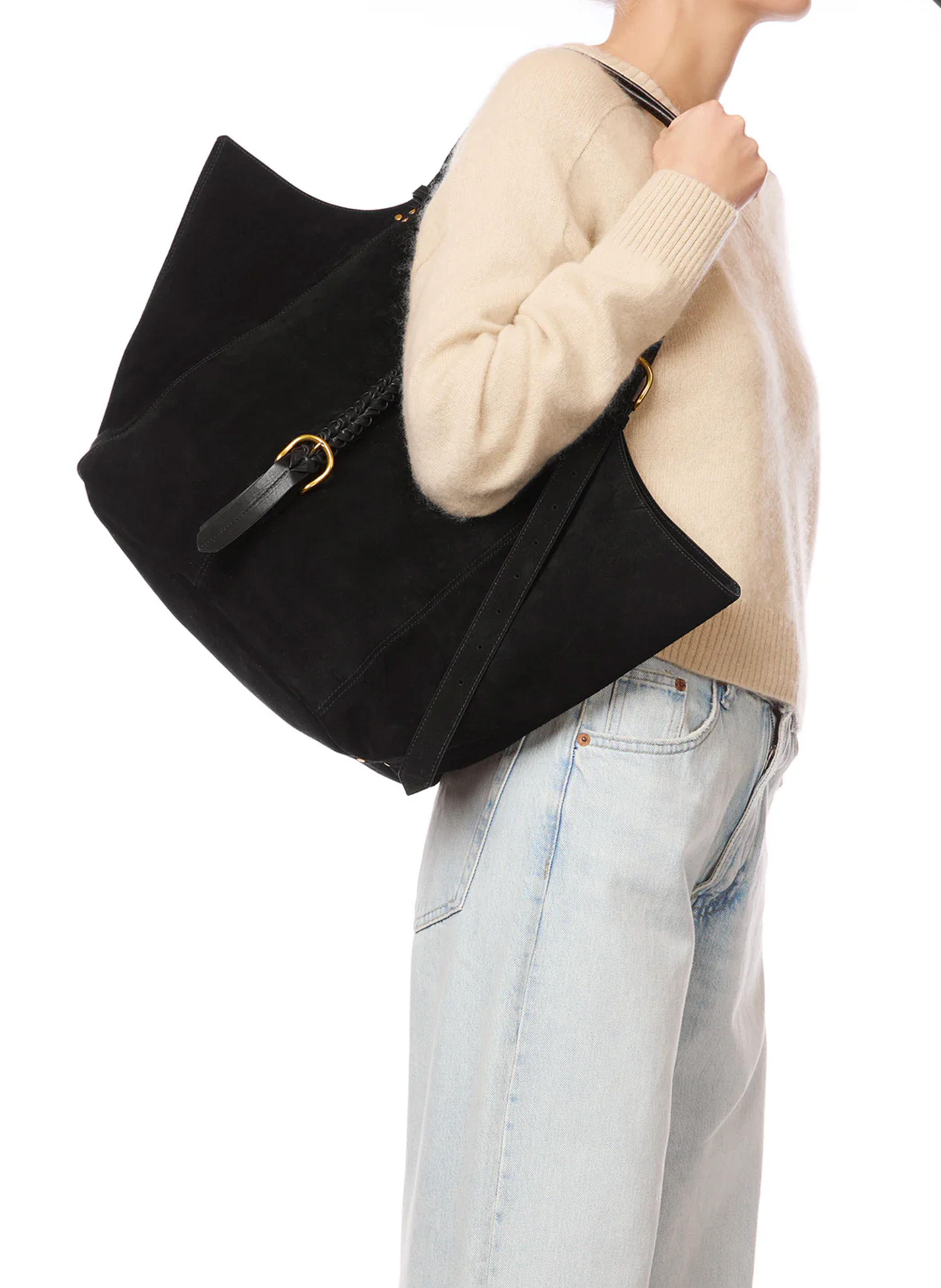 Sac cabas en cuir velours JEROME DREYFUSS Noir