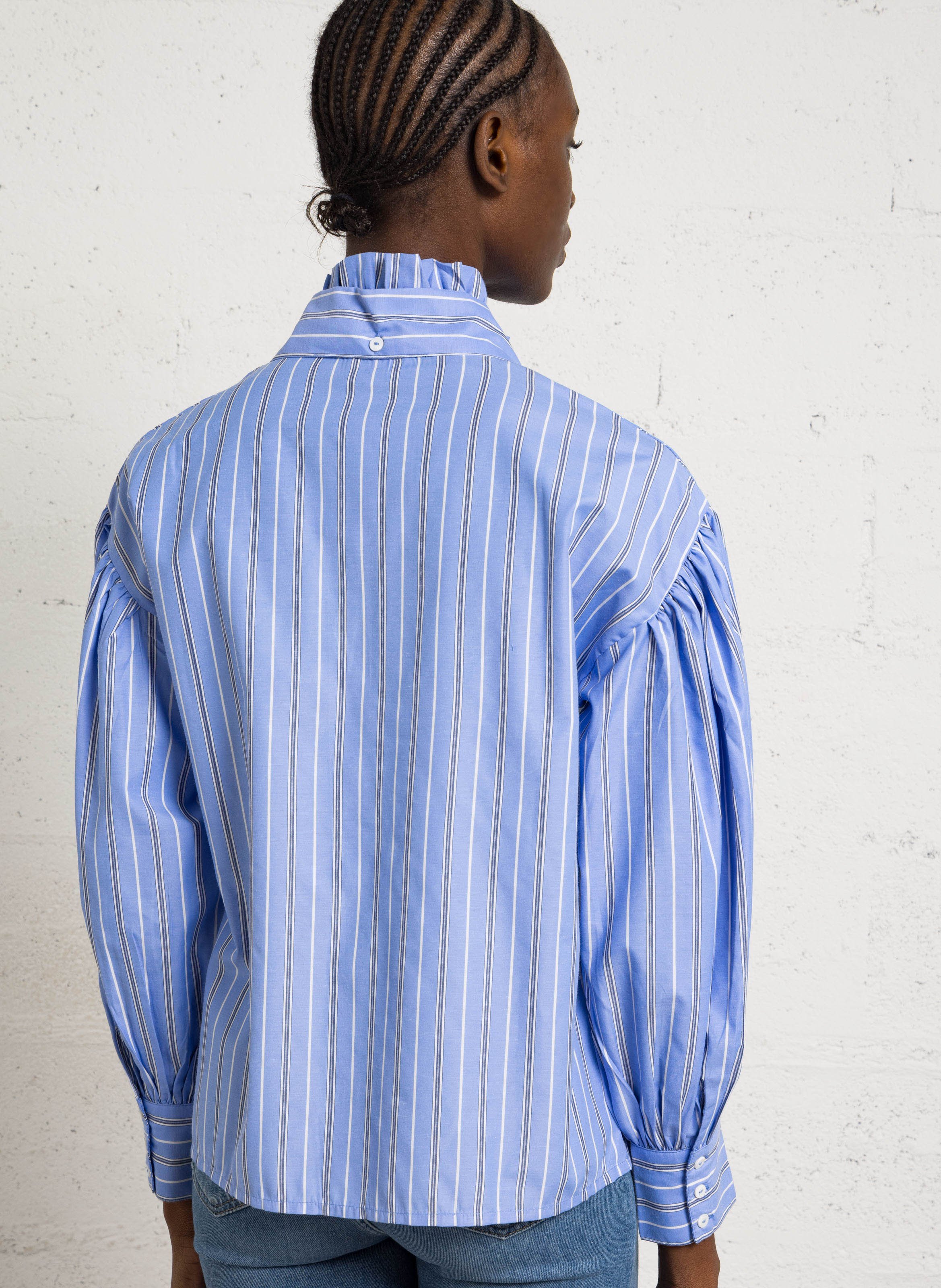 Striped blouse with Lavallière collar MAISON 123 Blue