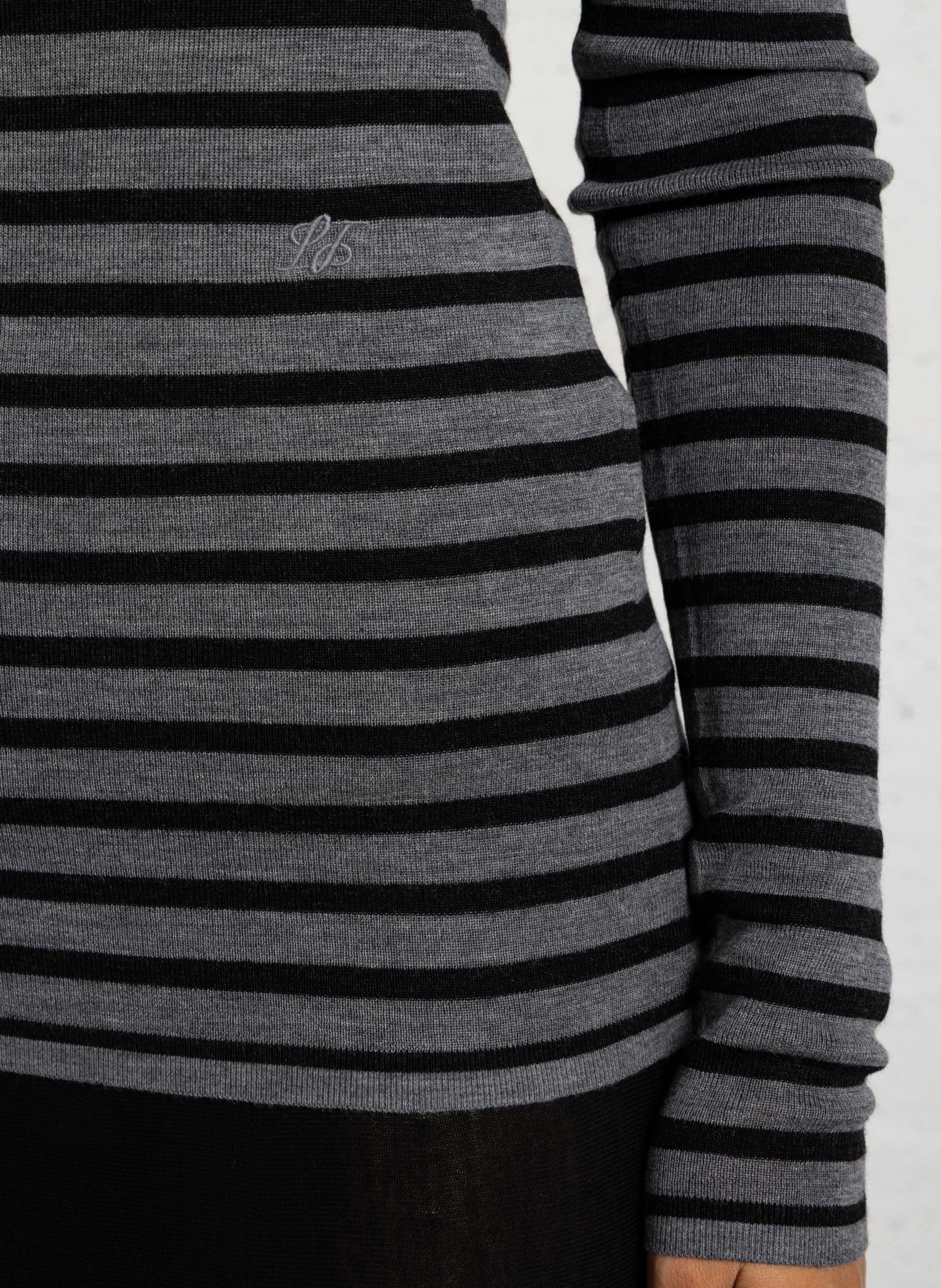 Pull col bateau rayé en laine  LAURENCE BRAS Gris