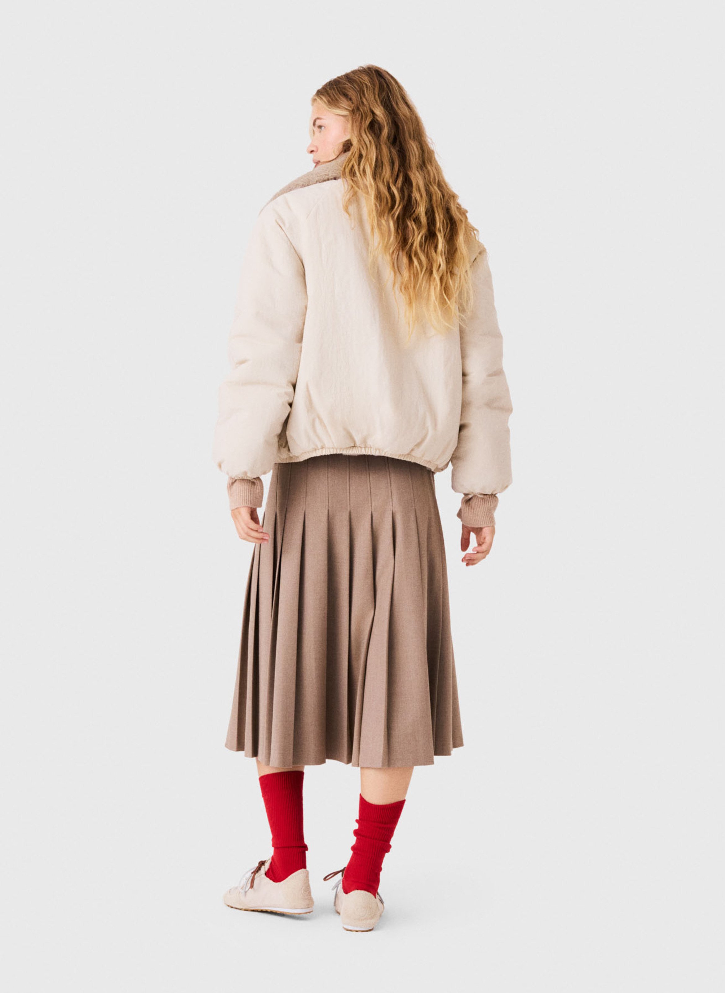 Ruime jas met omgeslagen kraag MAJE Beige