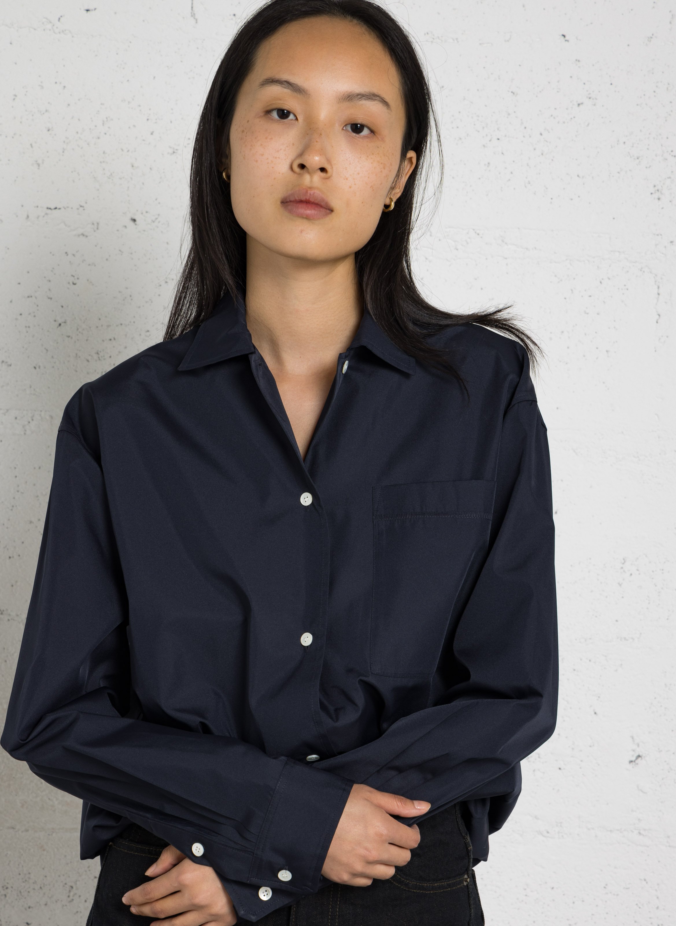 Loose-fit shirt with classic collar SOEUR Blue