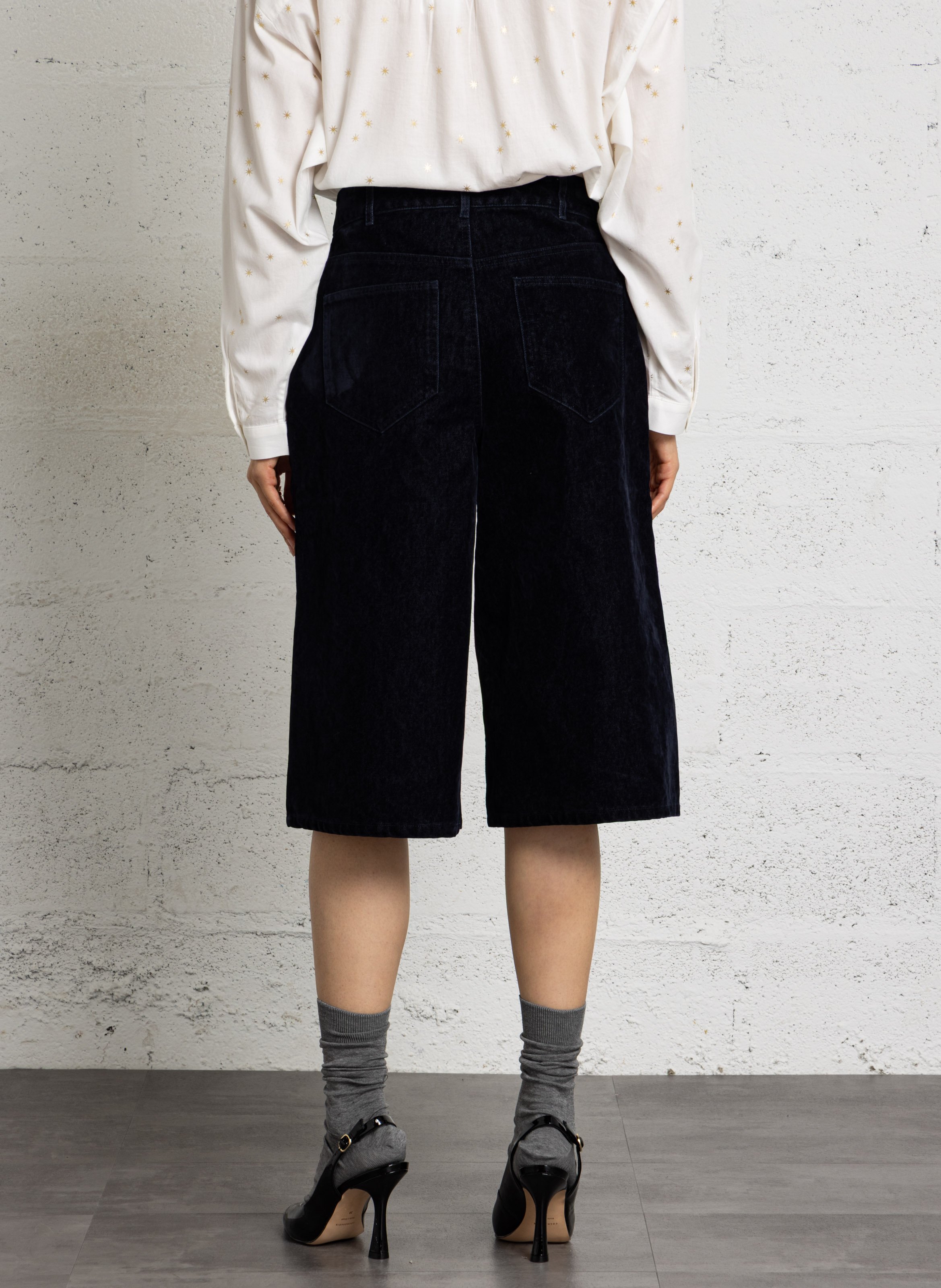 Cotton corduroy Bermuda shorts DES PETITS HAUTS Blue