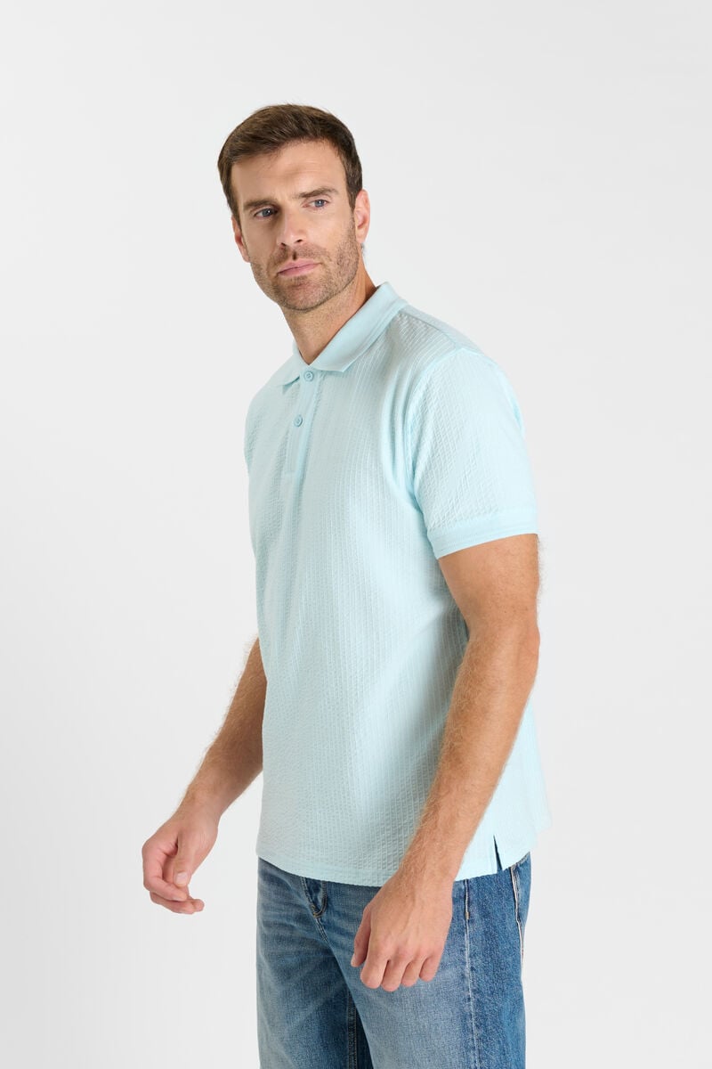 Polo col chemise boutonné LE TEMPS DES CERISES Bleu