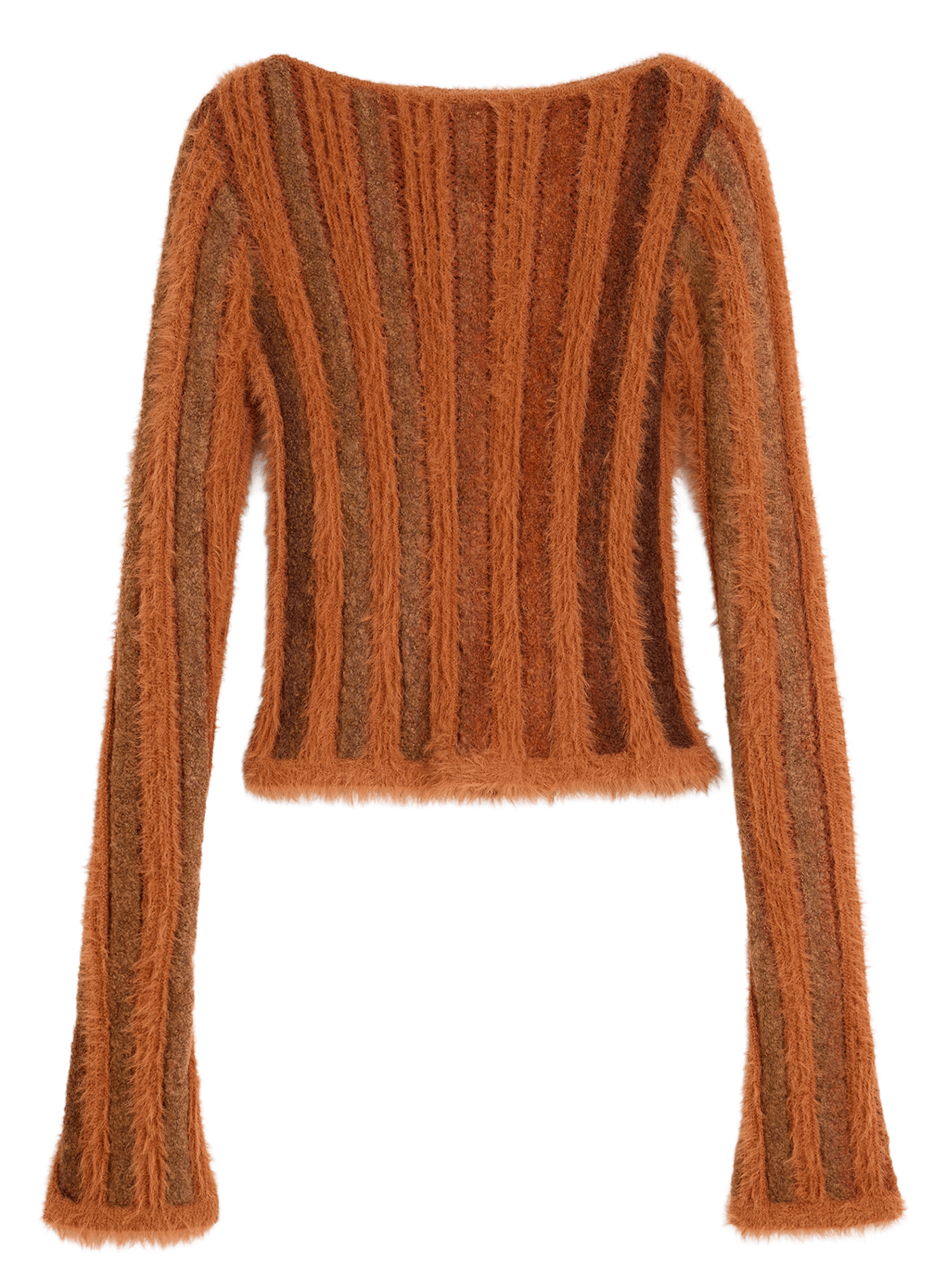 Effen rechte broek met fureffect DESIGUAL Bruin