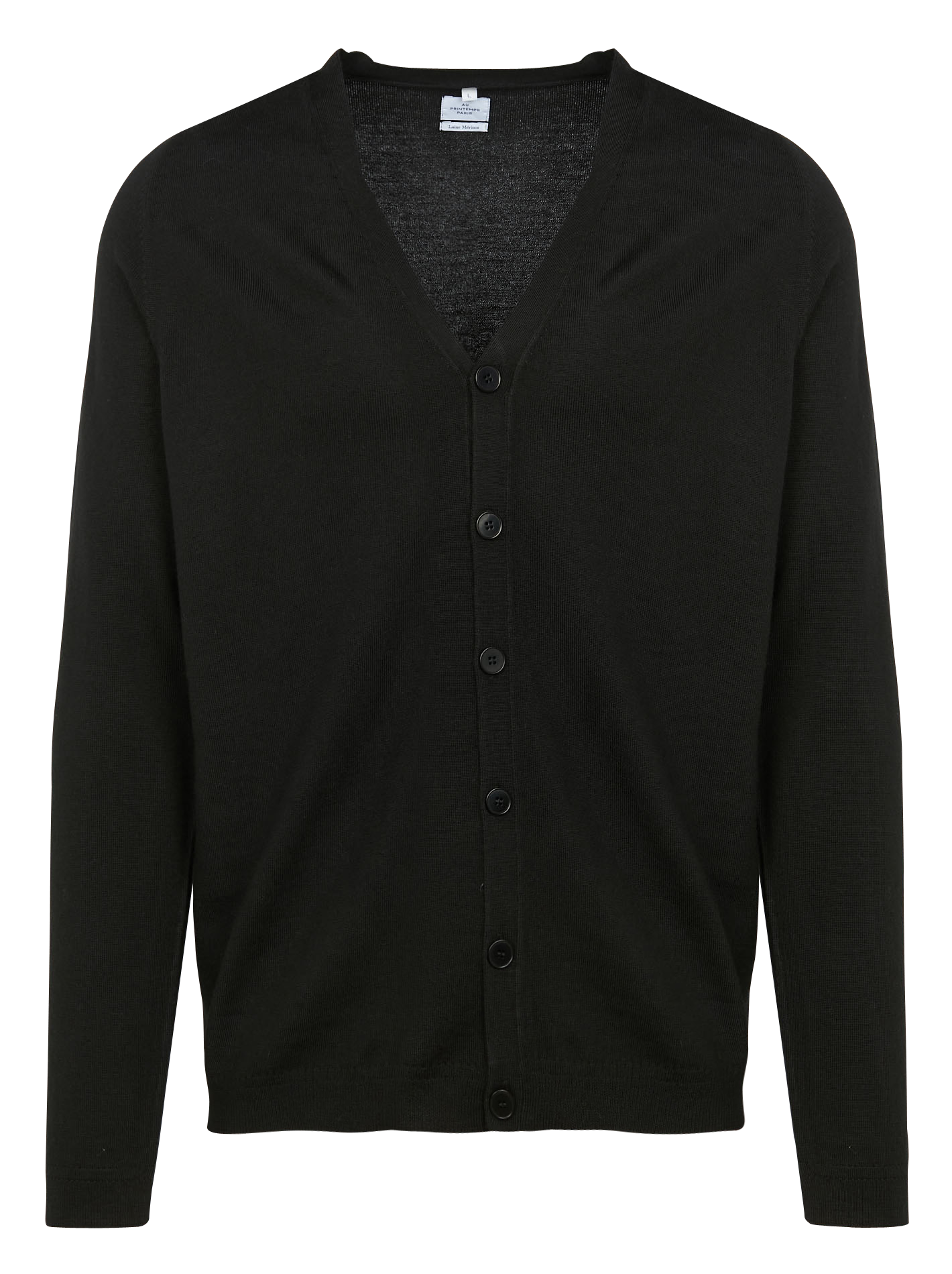 V-neck wool cardigan AU PRINTEMPS PARIS Black