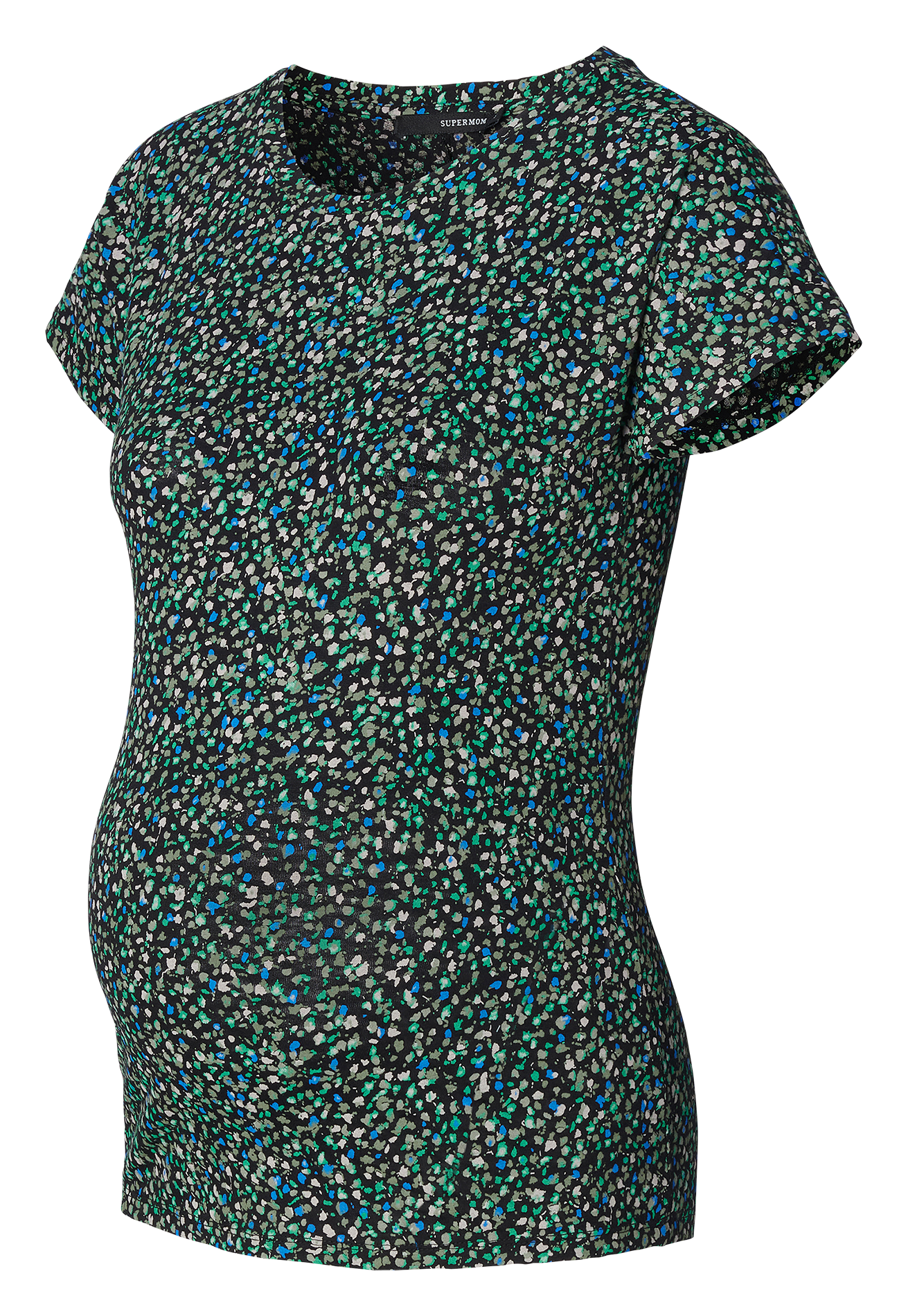 Viscose-blend maternity T-shirt SUPERMOM Black