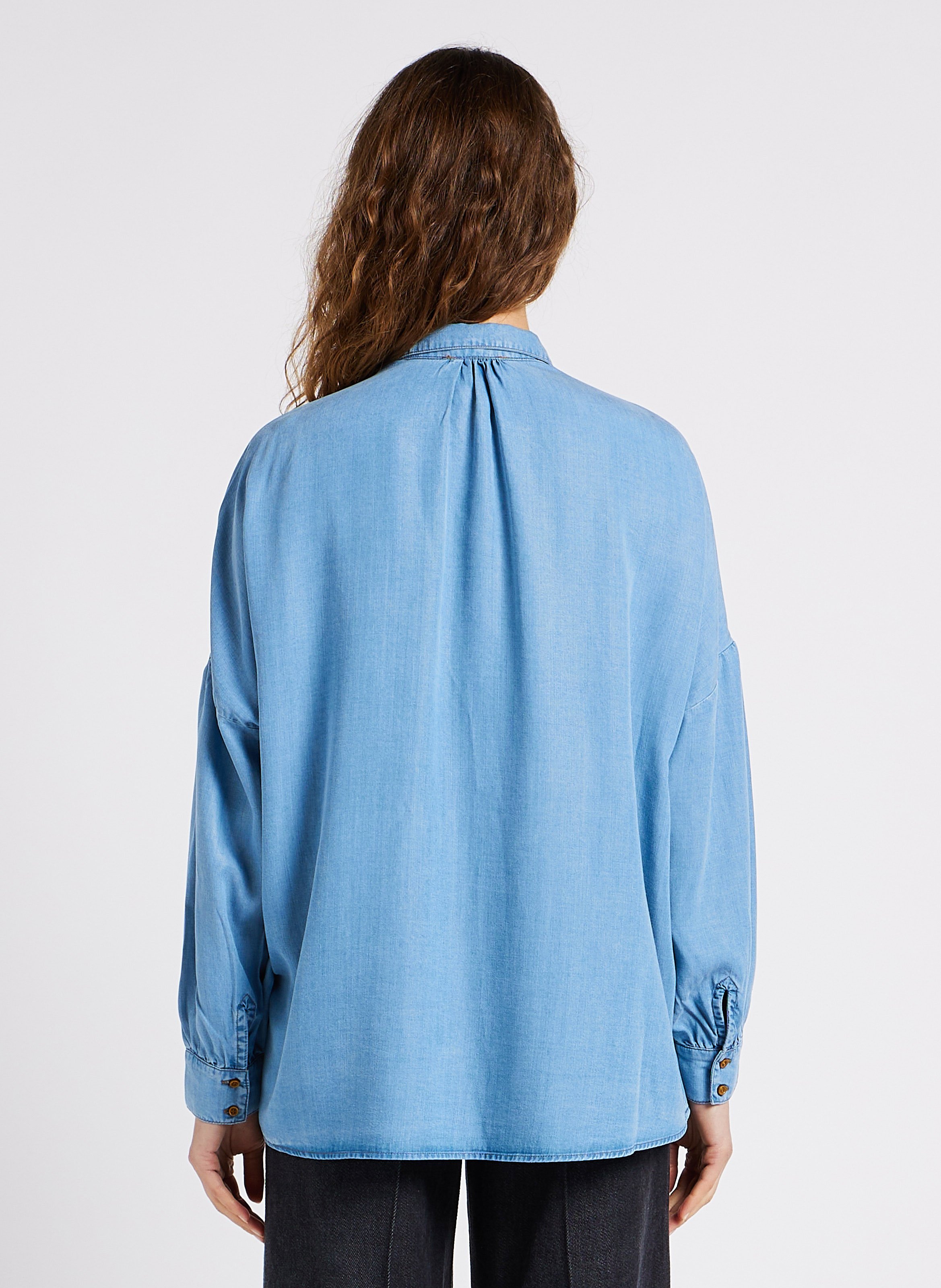 Lyocell shirt with classic collar SESSUN Blue