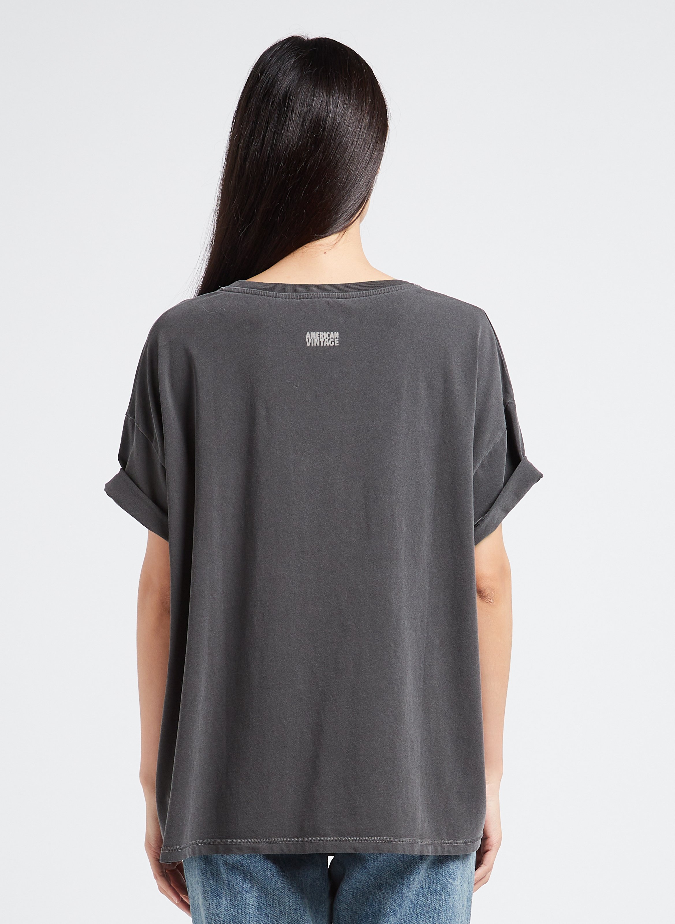 Oversized T-shirt met ronde hals | katoenblend Zwart