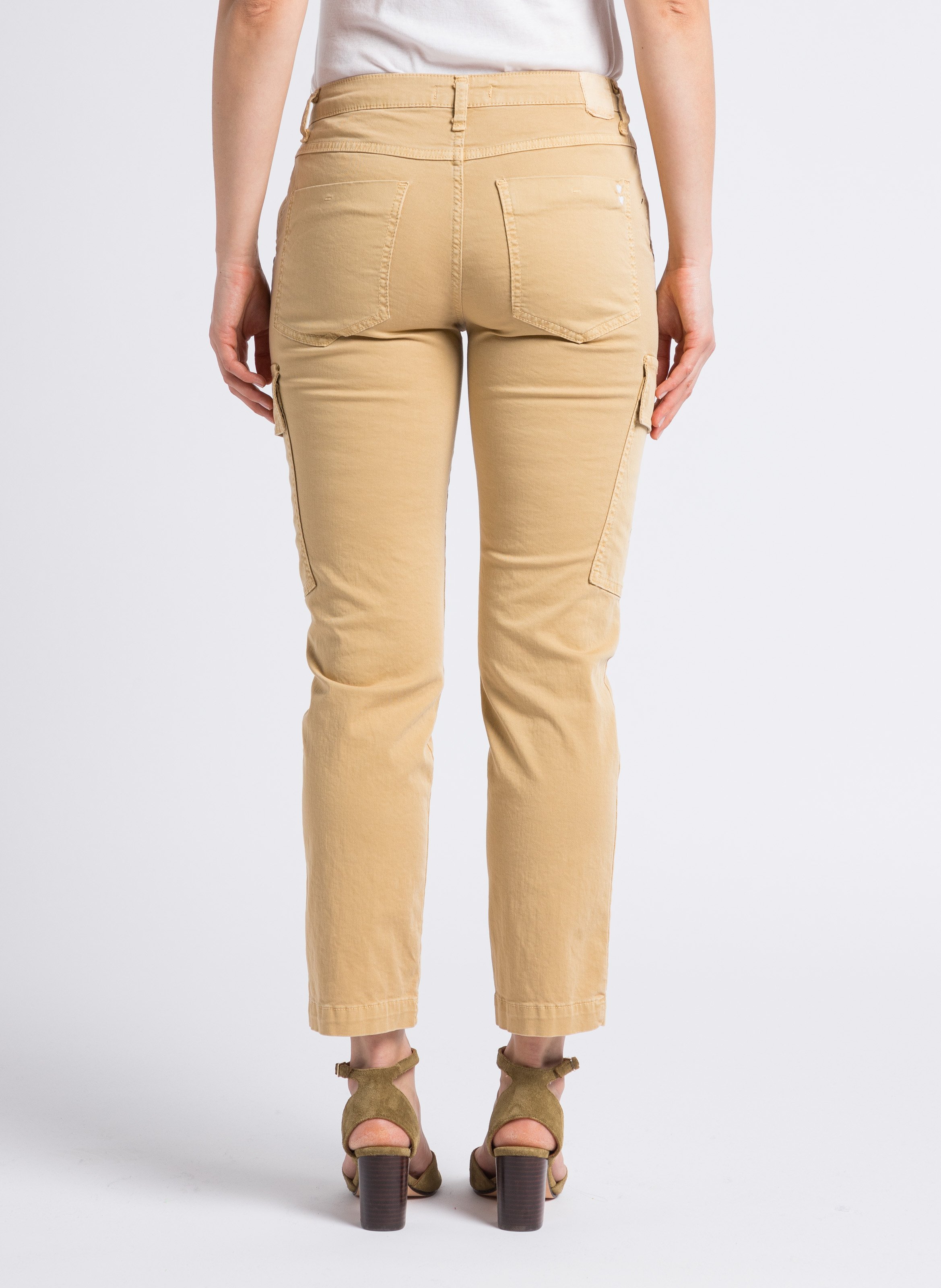 Cotton-blend cargo-style pants PLEASE Beige