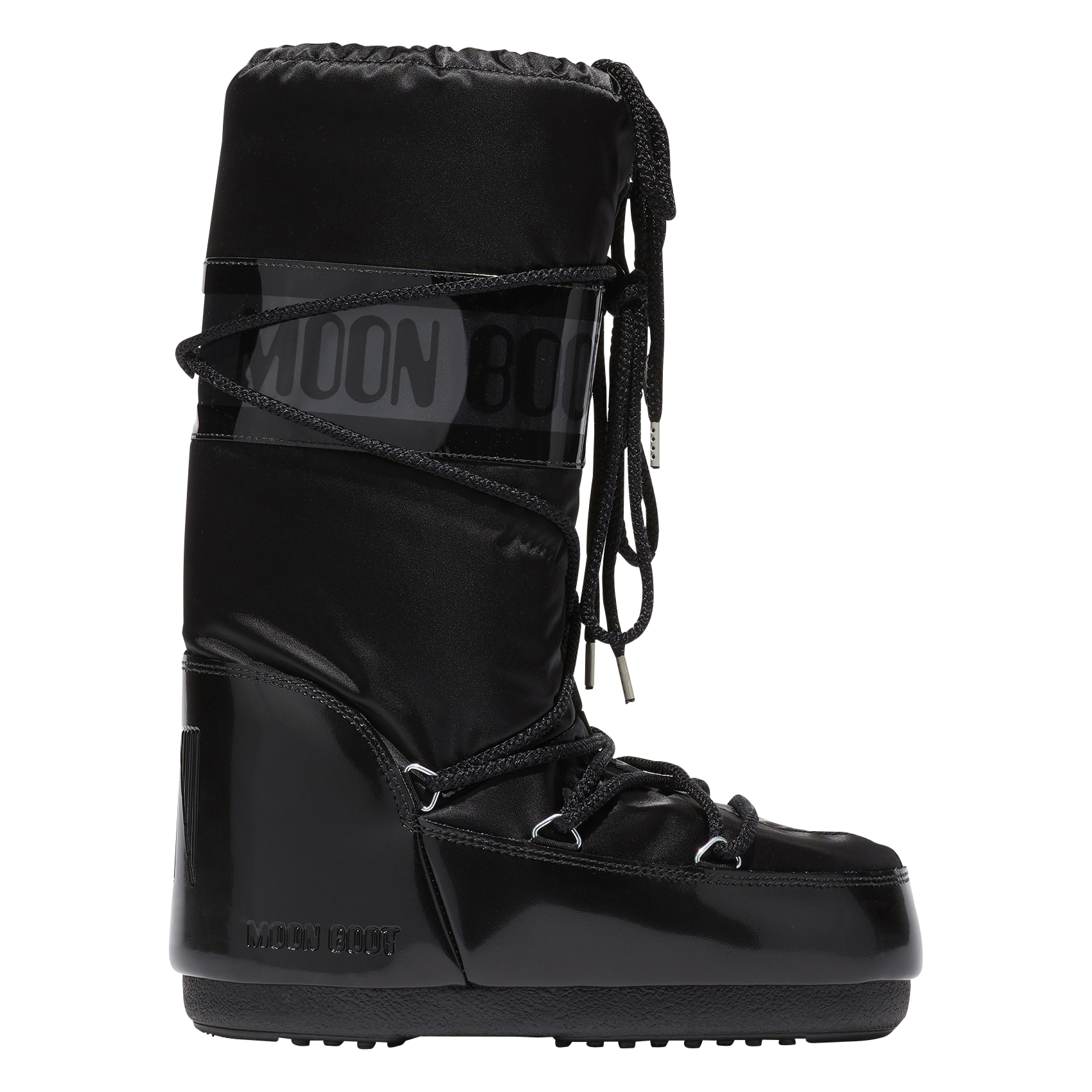 Bottes à lacets en satin MOON BOOT Noir