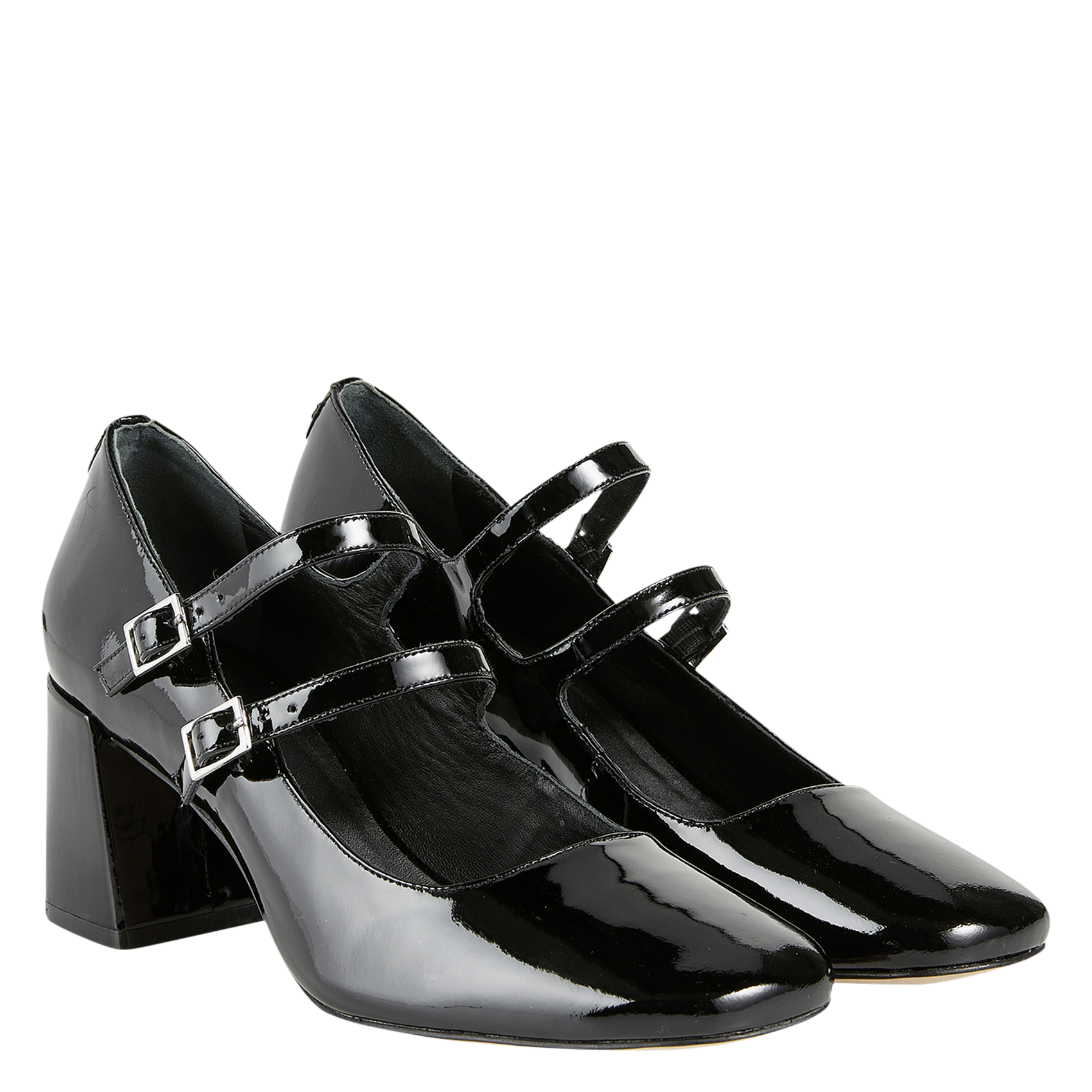 Leather mid-calf boots with pointed toe COSMOPARIS Black