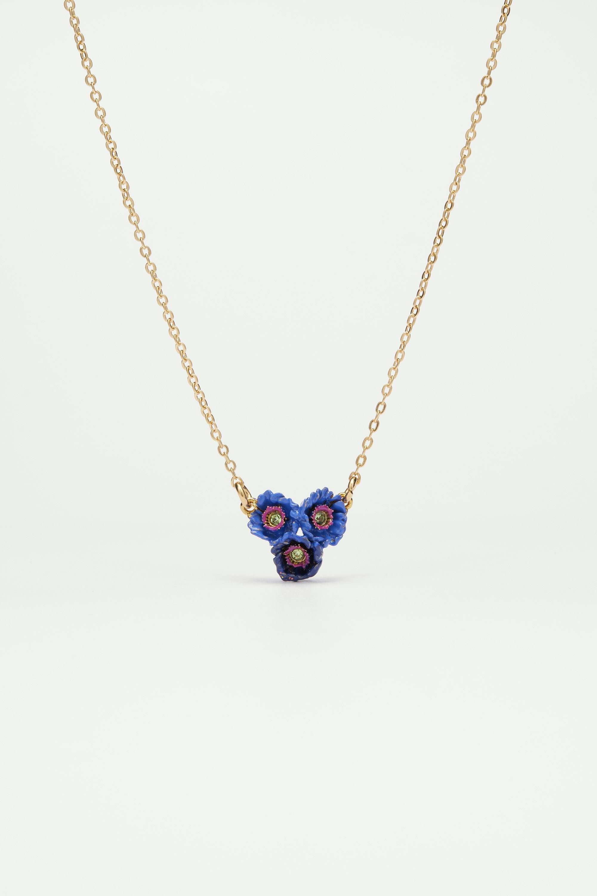 Anemone flower pendant necklace LES NEREIDES Multicolored