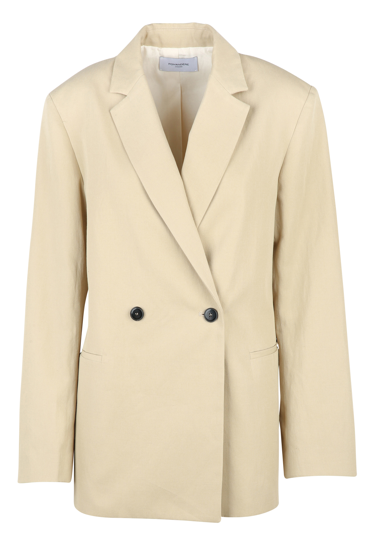 Rechte blazer | katoenblend POMANDERE Beige