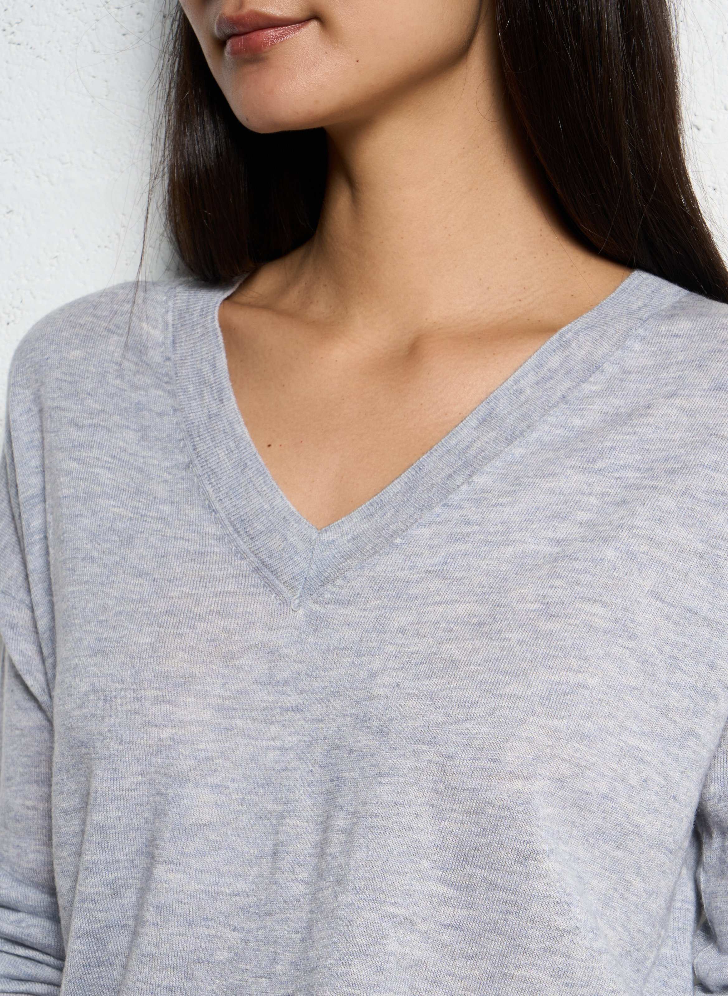 Pull maille fine ample LA PETITE ETOILE Gris