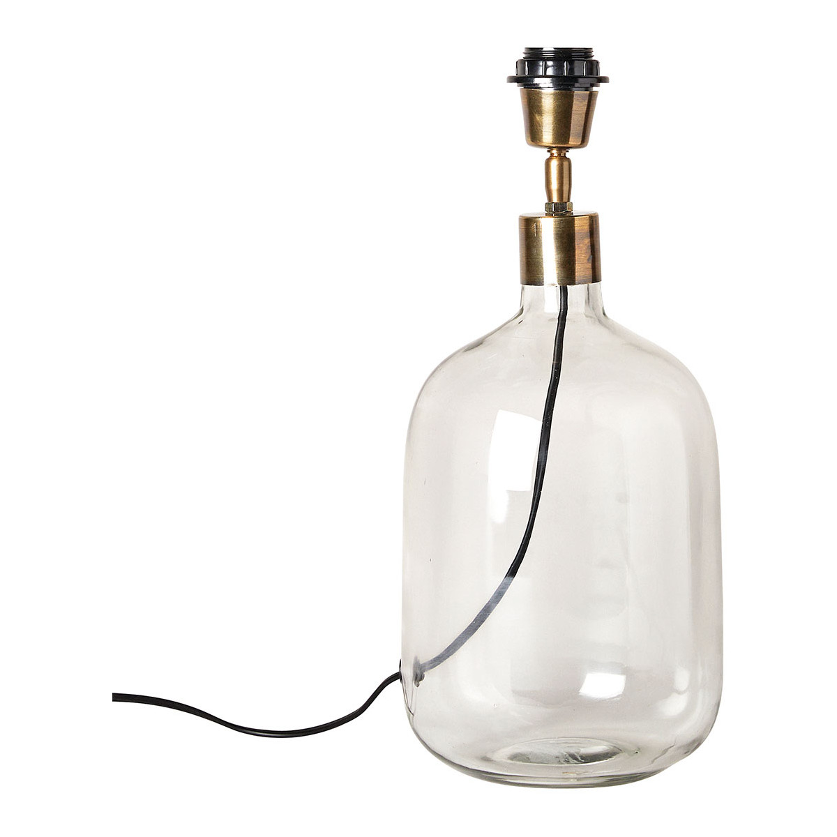 Suzanne glass table lamp base in transparent glass BLANC D'IVOIRE Sheer