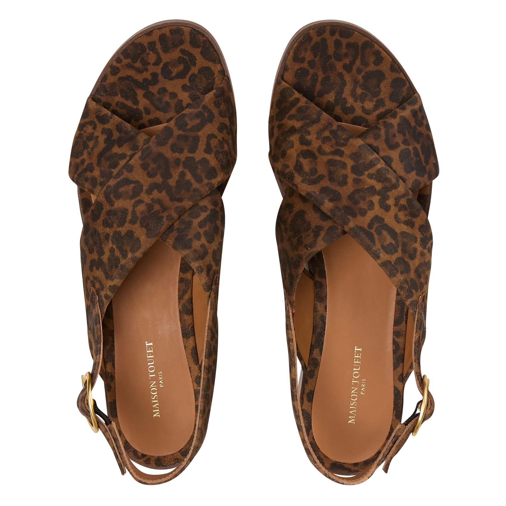 Aouda flat leather sandals MAISON TOUFET Multicolored