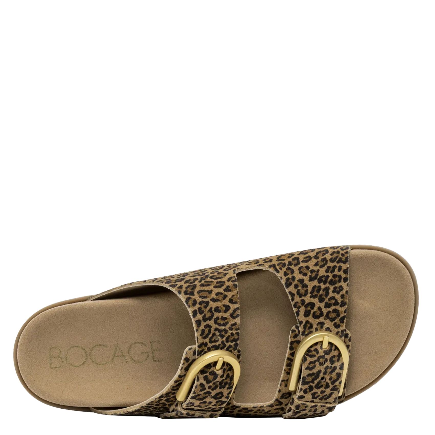 Flache Sandalen aus bedrucktem Veloursleder BOCAGE Mehrfarbig