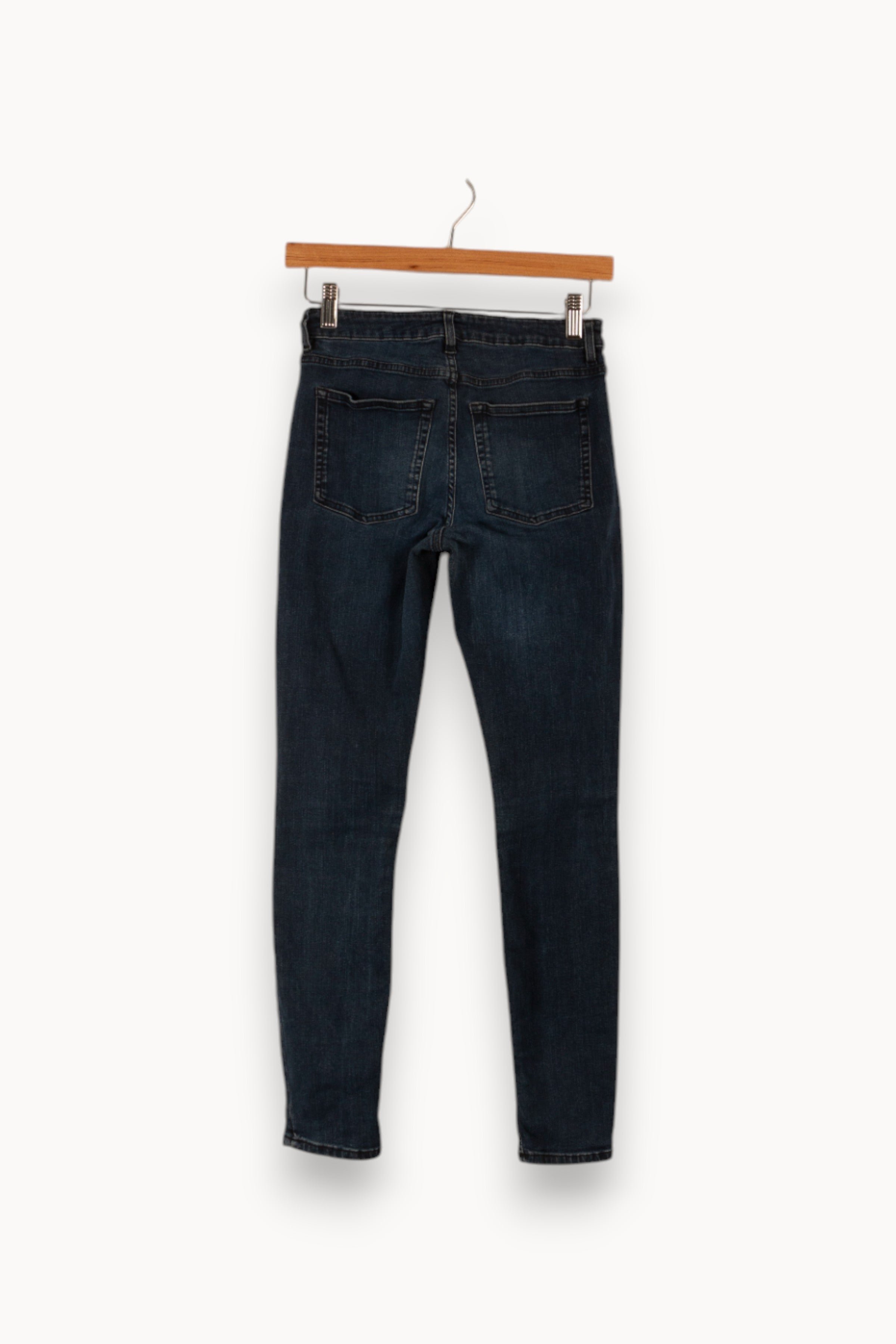 Cropped slim jeans with studs ACNE STUDIOS - Seconde Main Blue