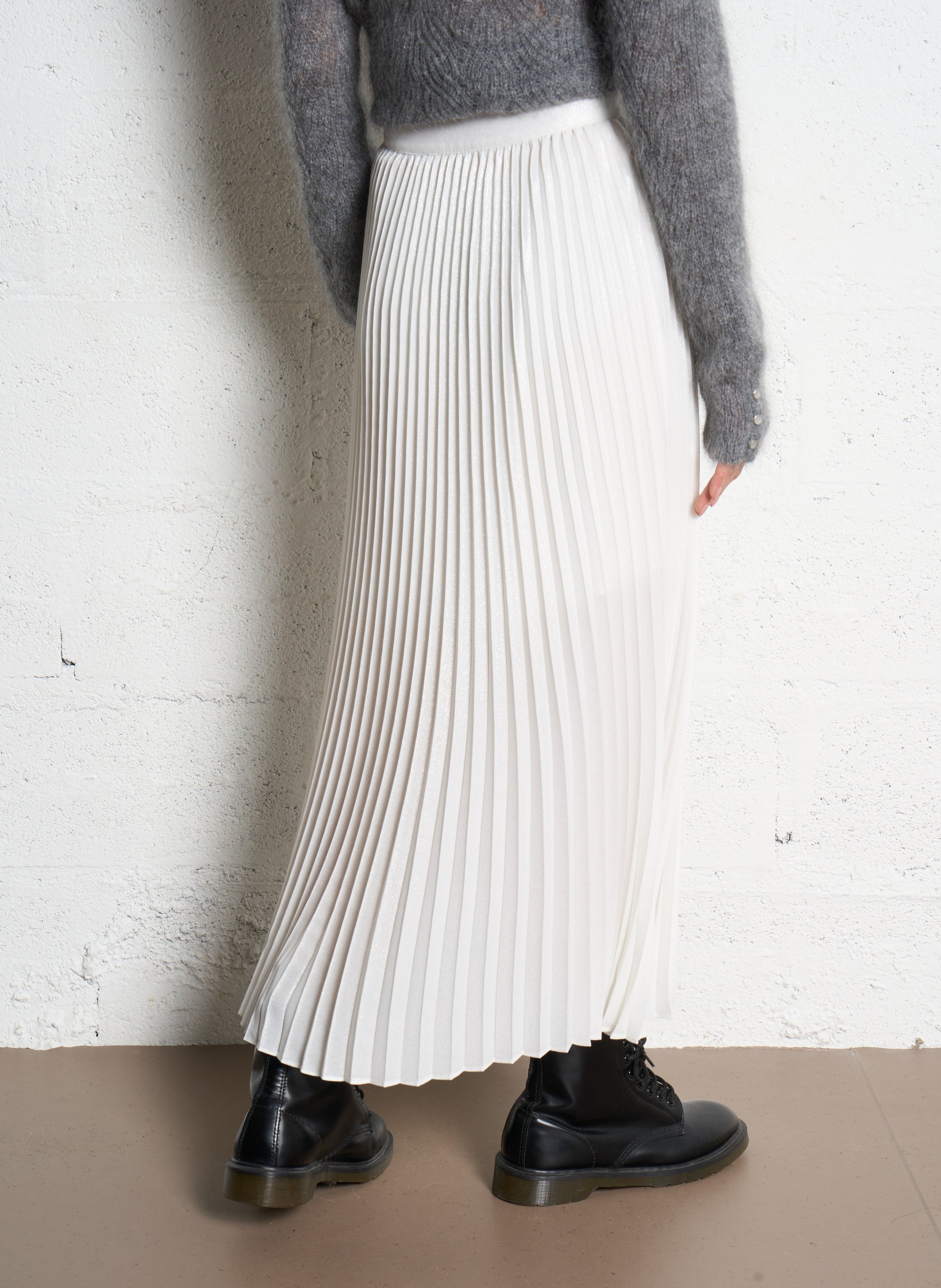 Langer Faltenrock IKKS Weiss