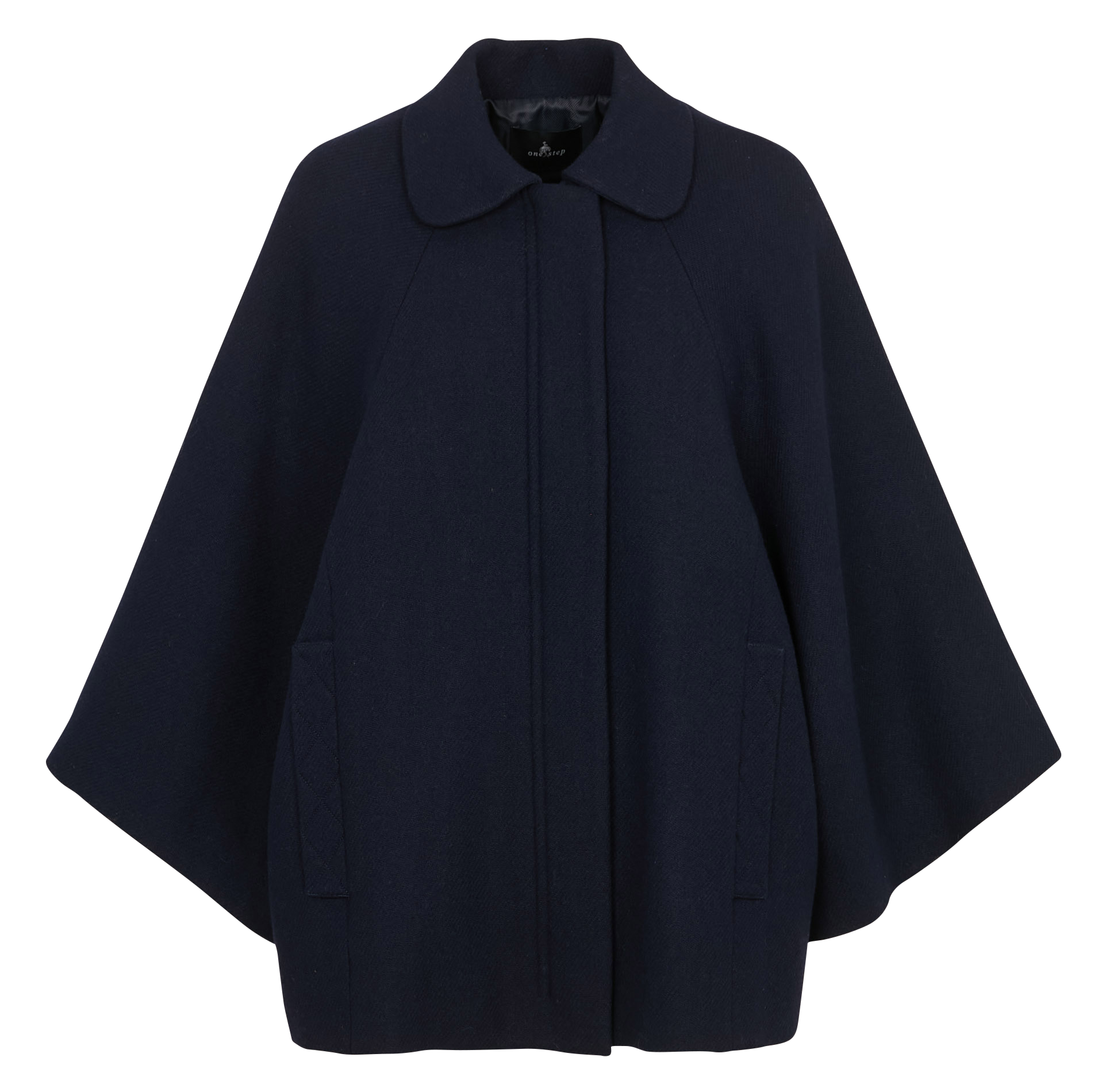 Weites Cape aus Wollmix ONE STEP Blau