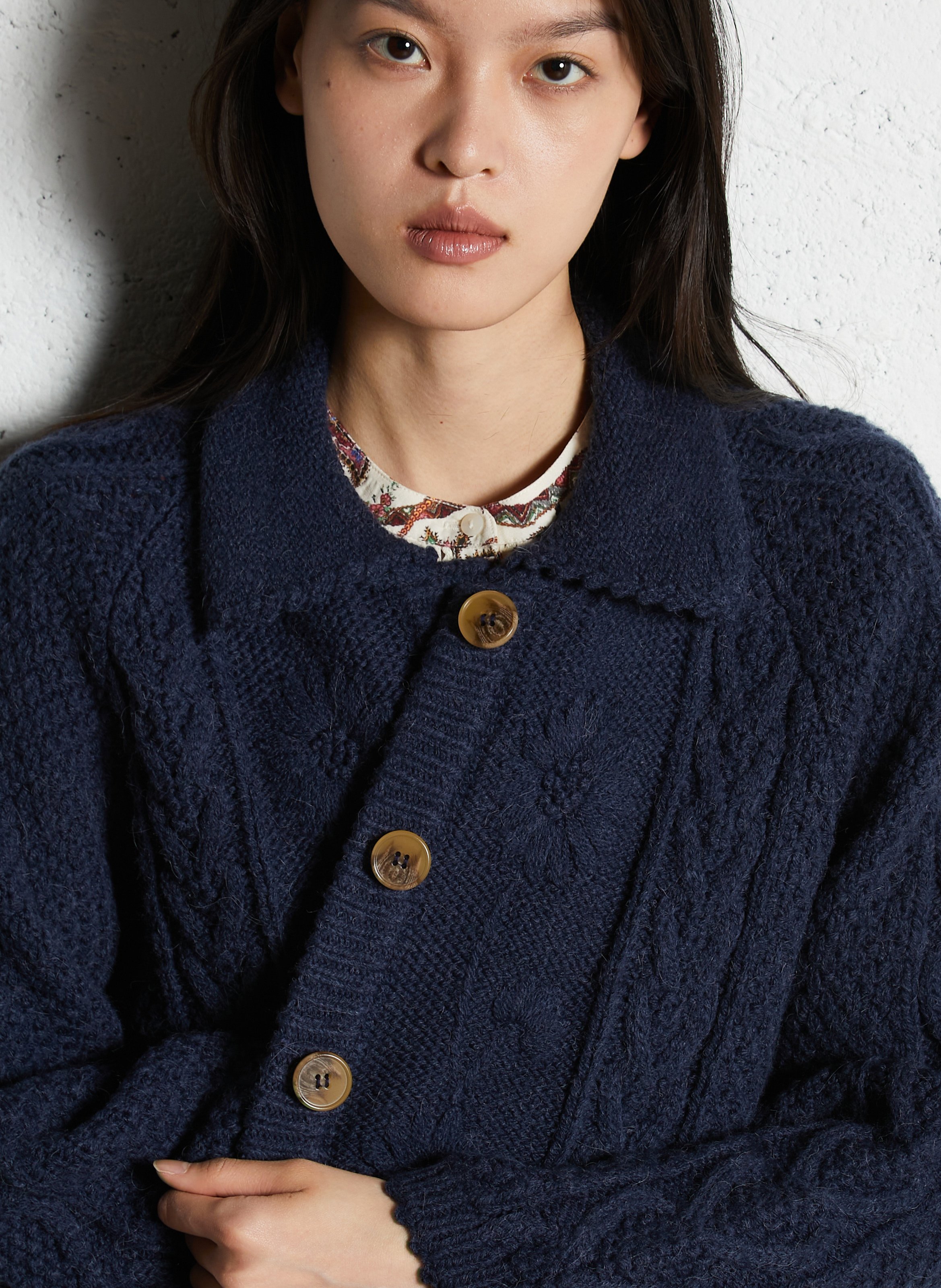 Gilet droit en maille LOUISE MISHA Bleu