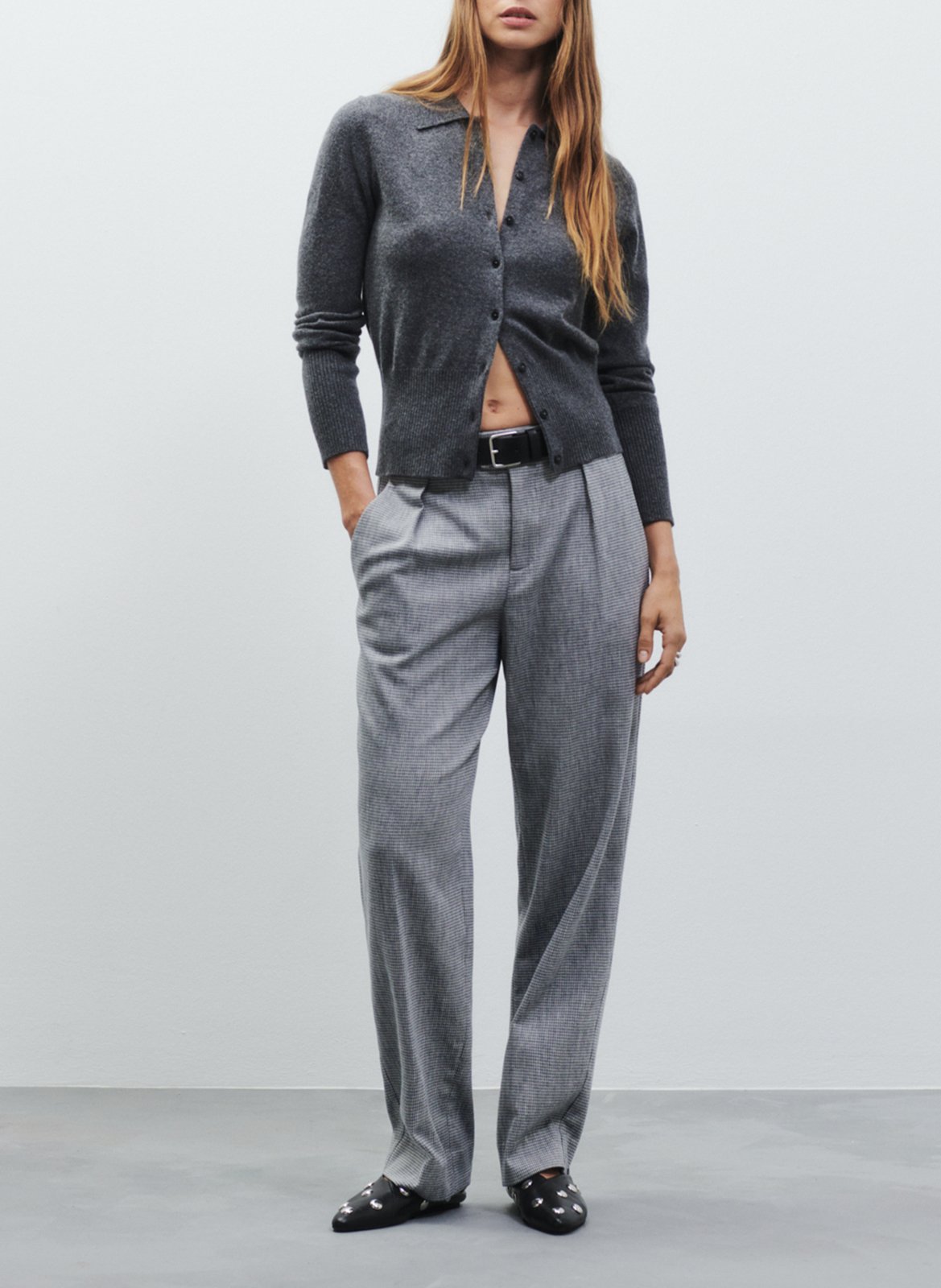 Wide leg printed pleated pants CLOSED Grey