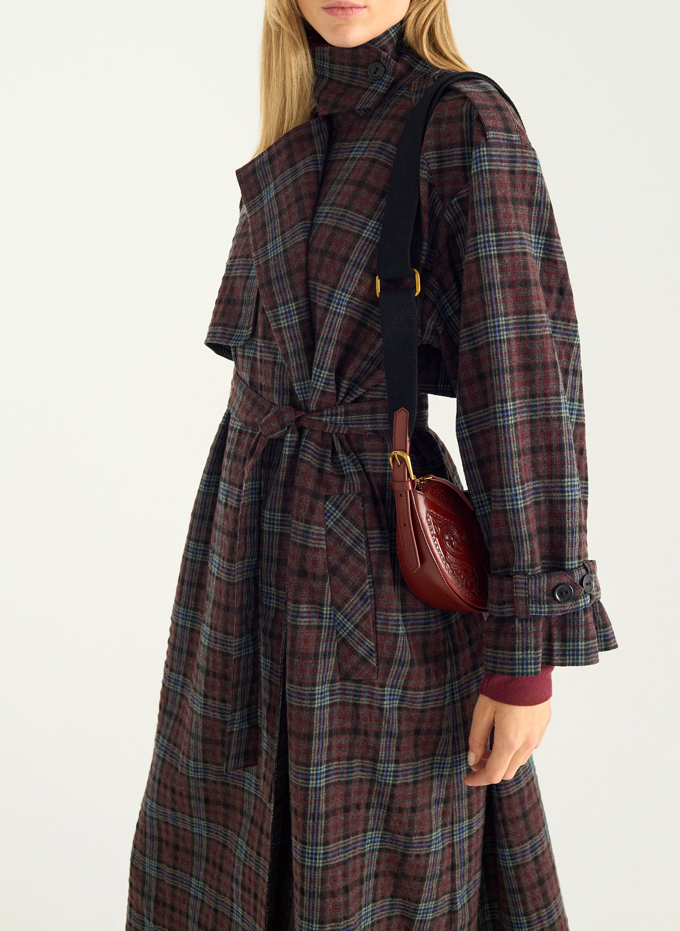 Manteau oversize col tailleur en coton mélangé COTELAC Rouge