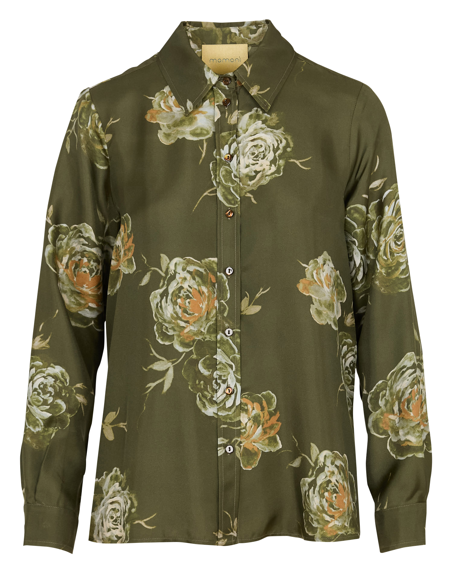Chemise fluide fleurie en soie MOMONI Vert