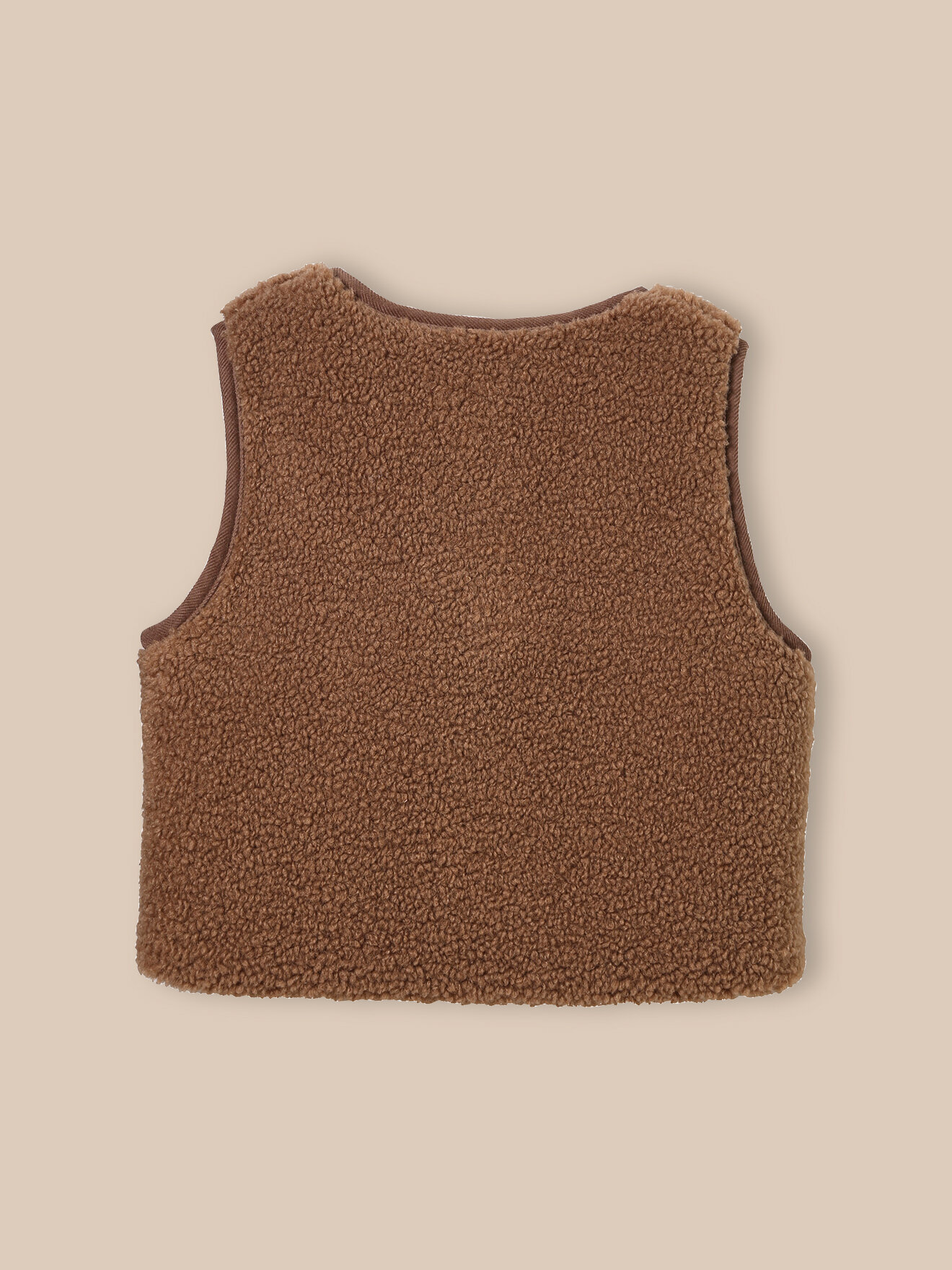 Sleeveless sherpa jacket CYRILLUS Brown