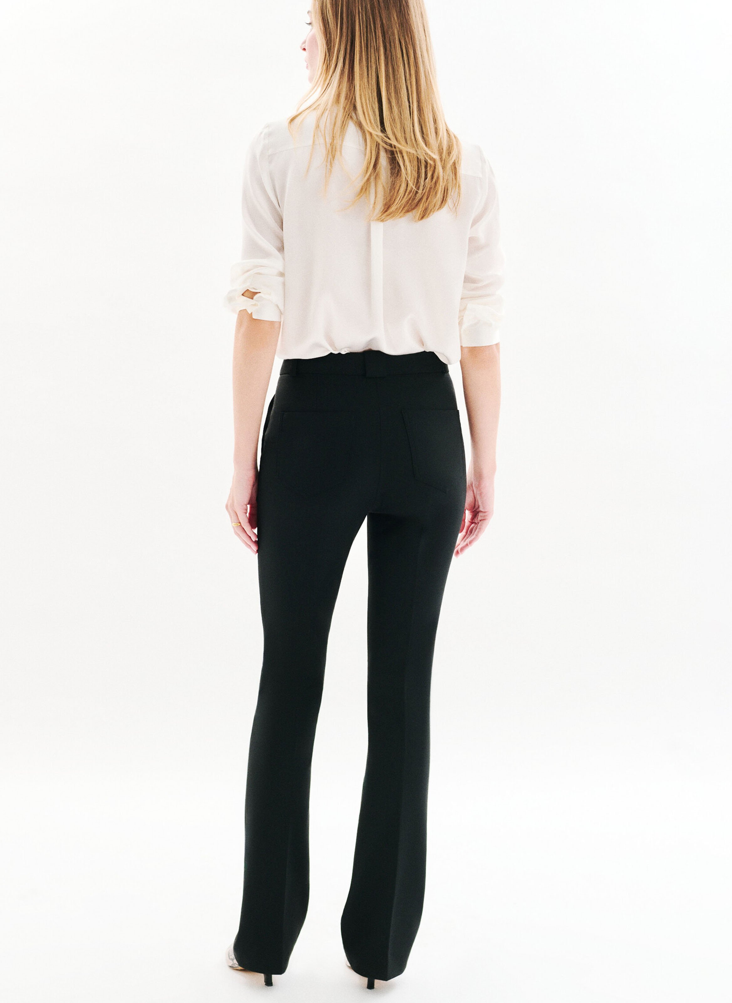 Straight pants in mixed recycled fibers CAROLL Black