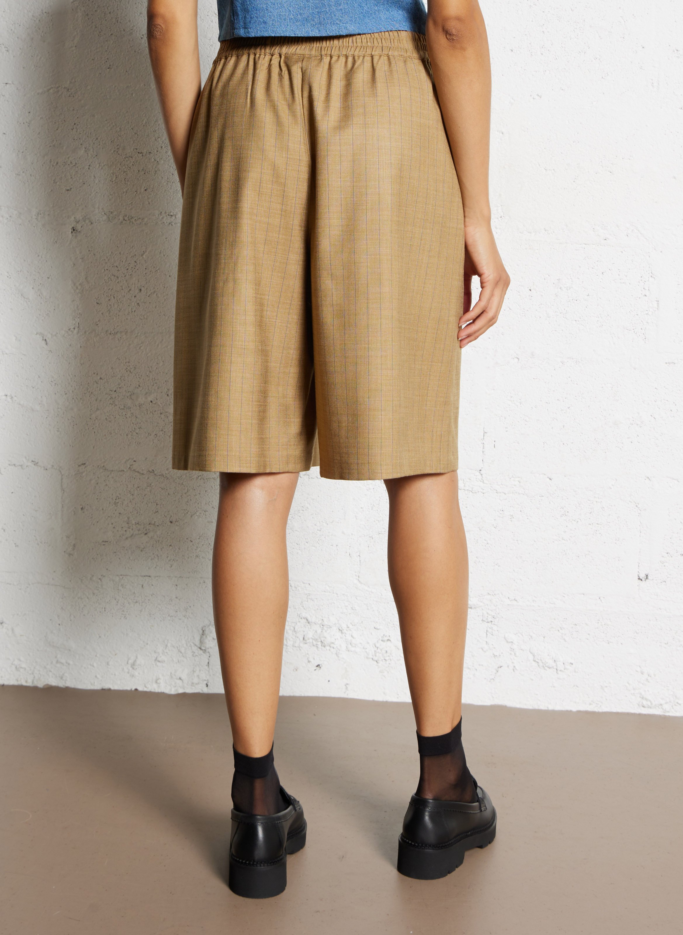 Kurzer langer gestreifter Rock STELLA NOVA Khaki