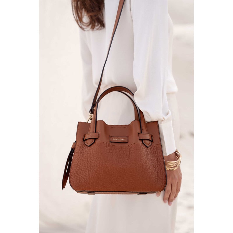 Handbag - cowhide leather POURCHET Brown