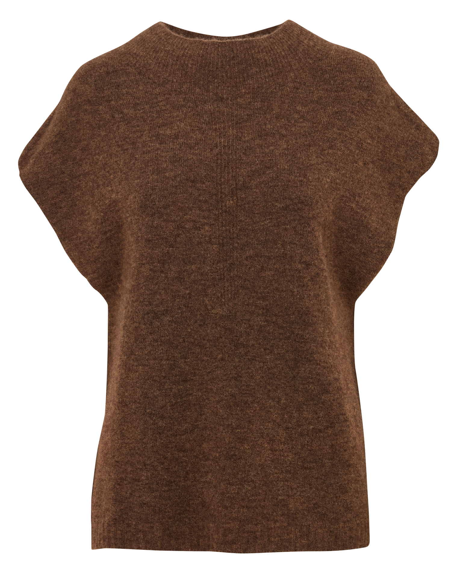 Ärmelloses Oversize-Strickoberteil in Uni-Farben. ACOTE Braun