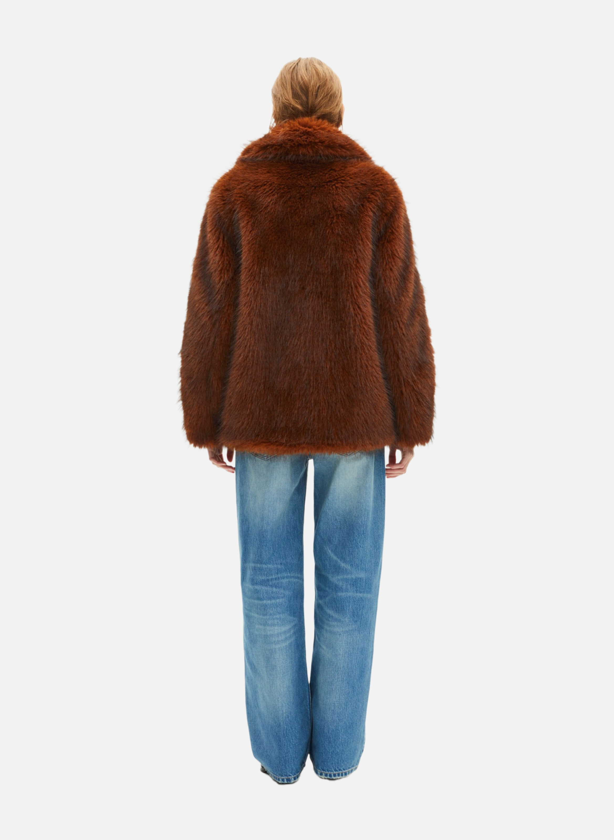 Short faux fur coat THE KOOPLES Brown