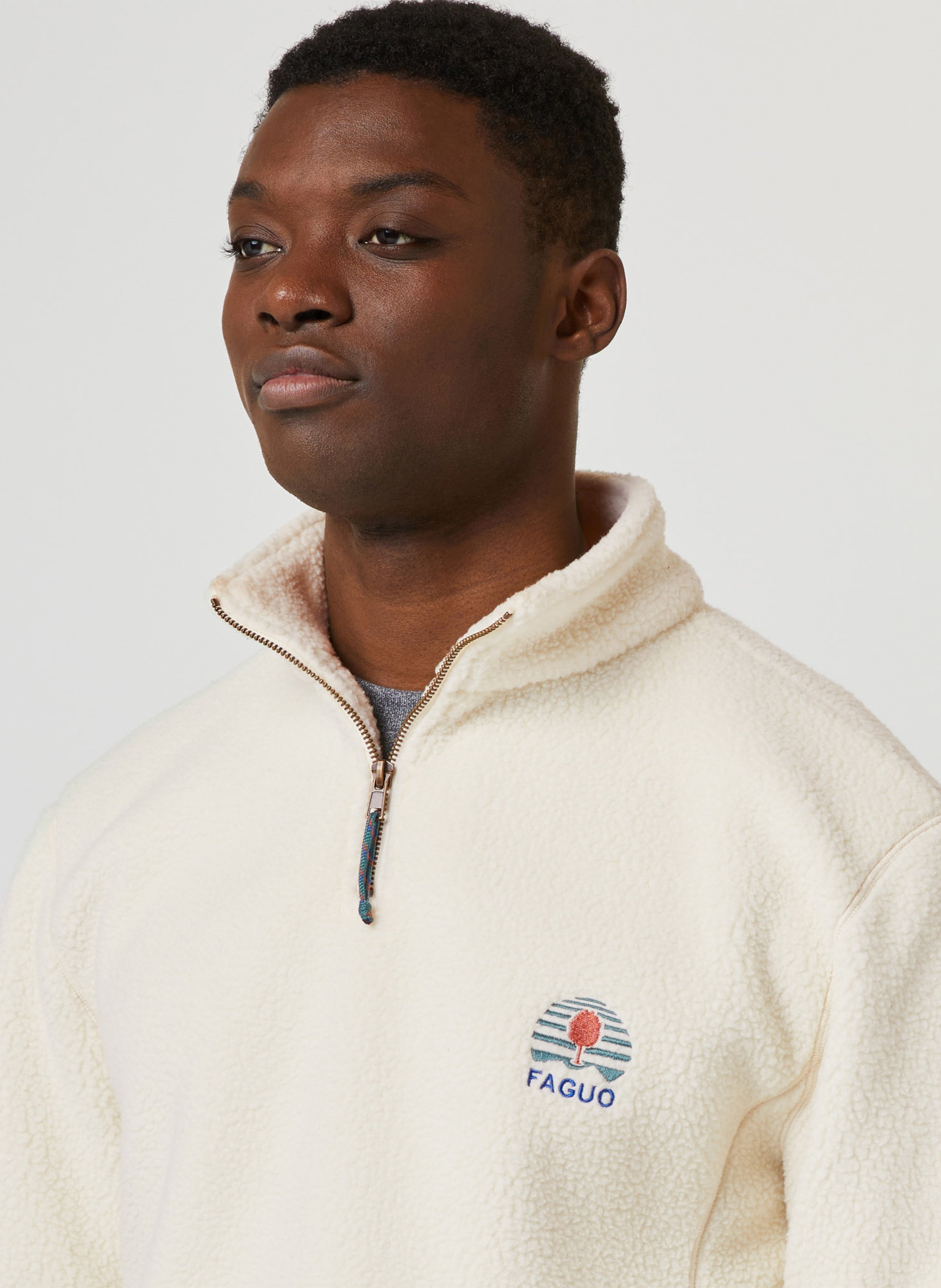 Sherpa-Fleece-Pullover FAGUO Beige