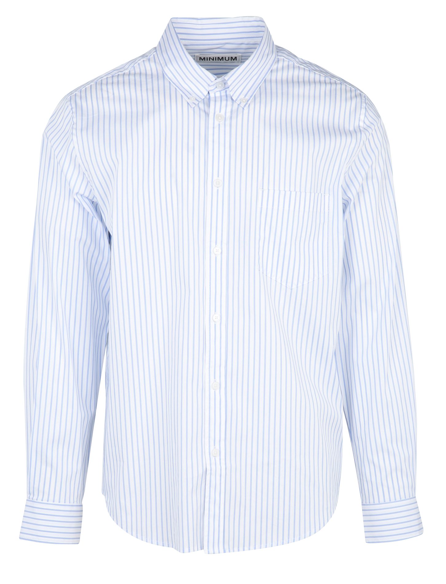 Straight-cut cotton-blend shirt with classic collar MINIMUM Blue