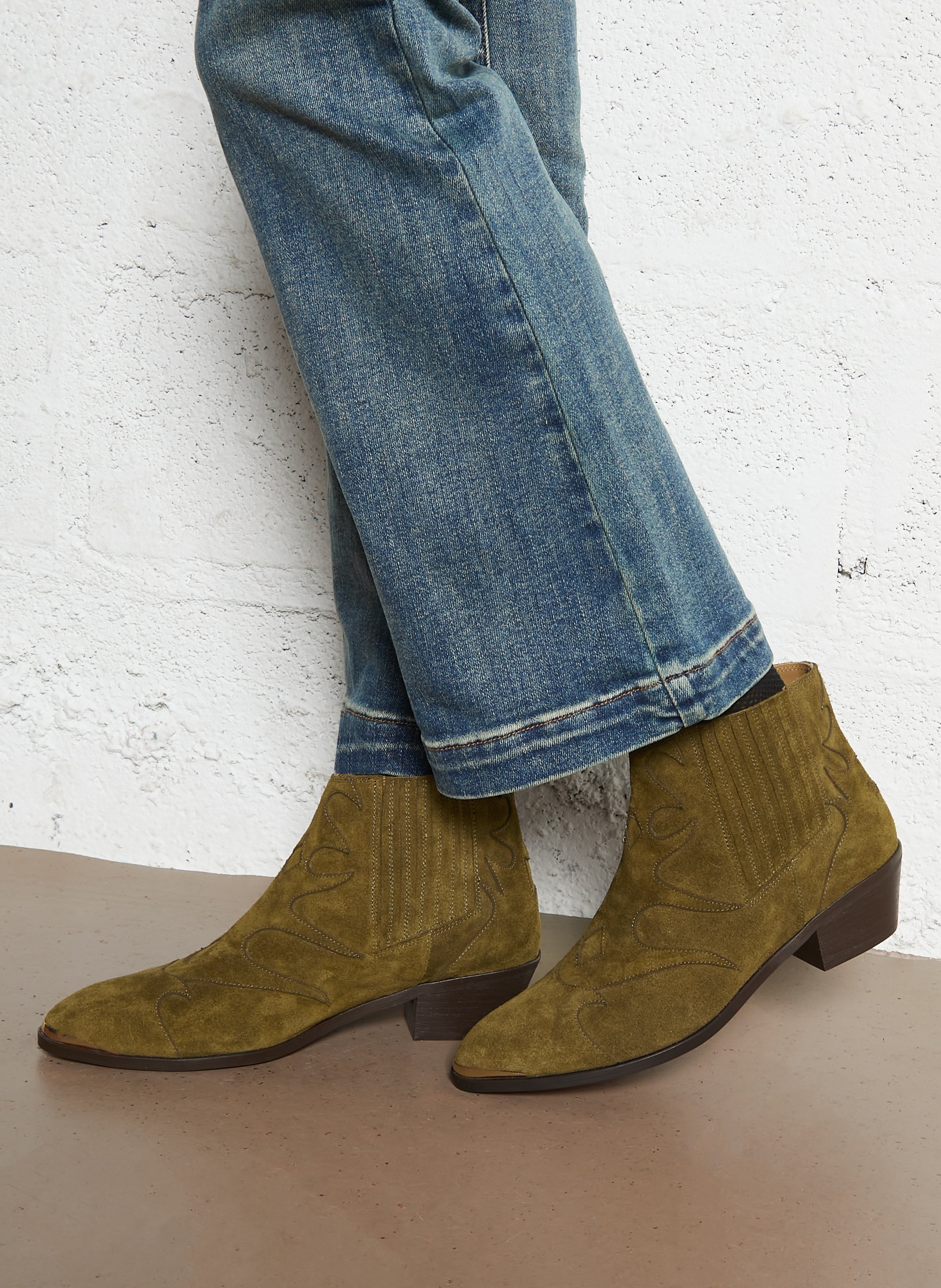 Suède enkellaarzen TORAL Green