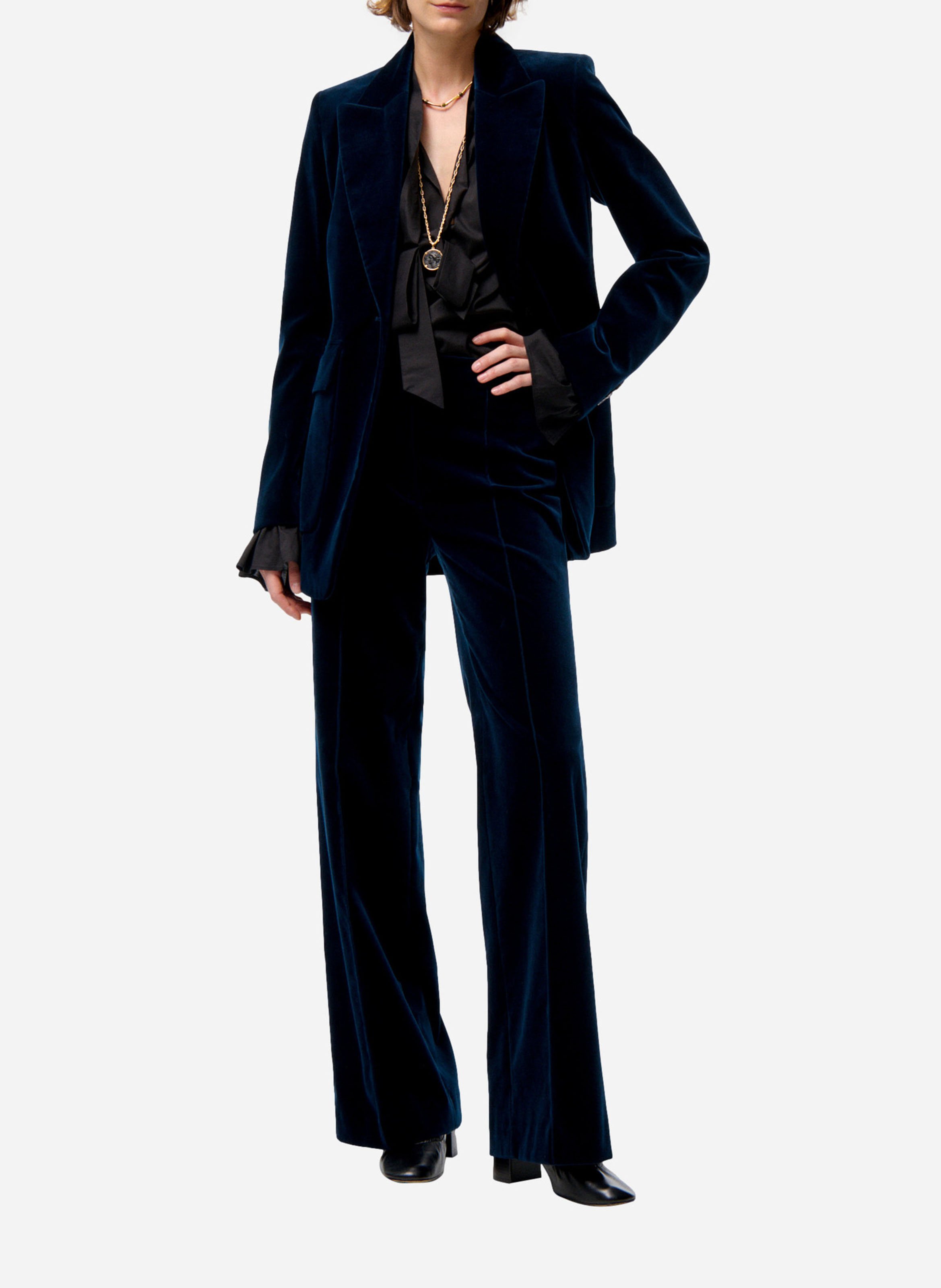 Cotton-blend jacket with tailored collar VANESSA BRUNO Black