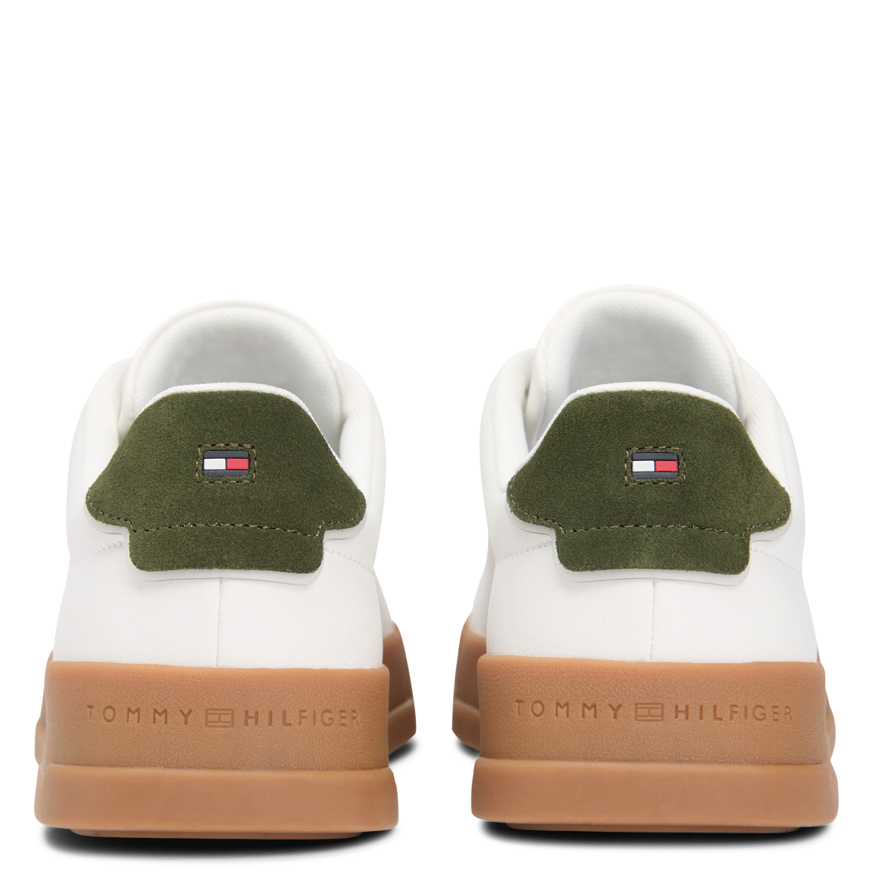 Baskets basses en cuir mélangé Blanc