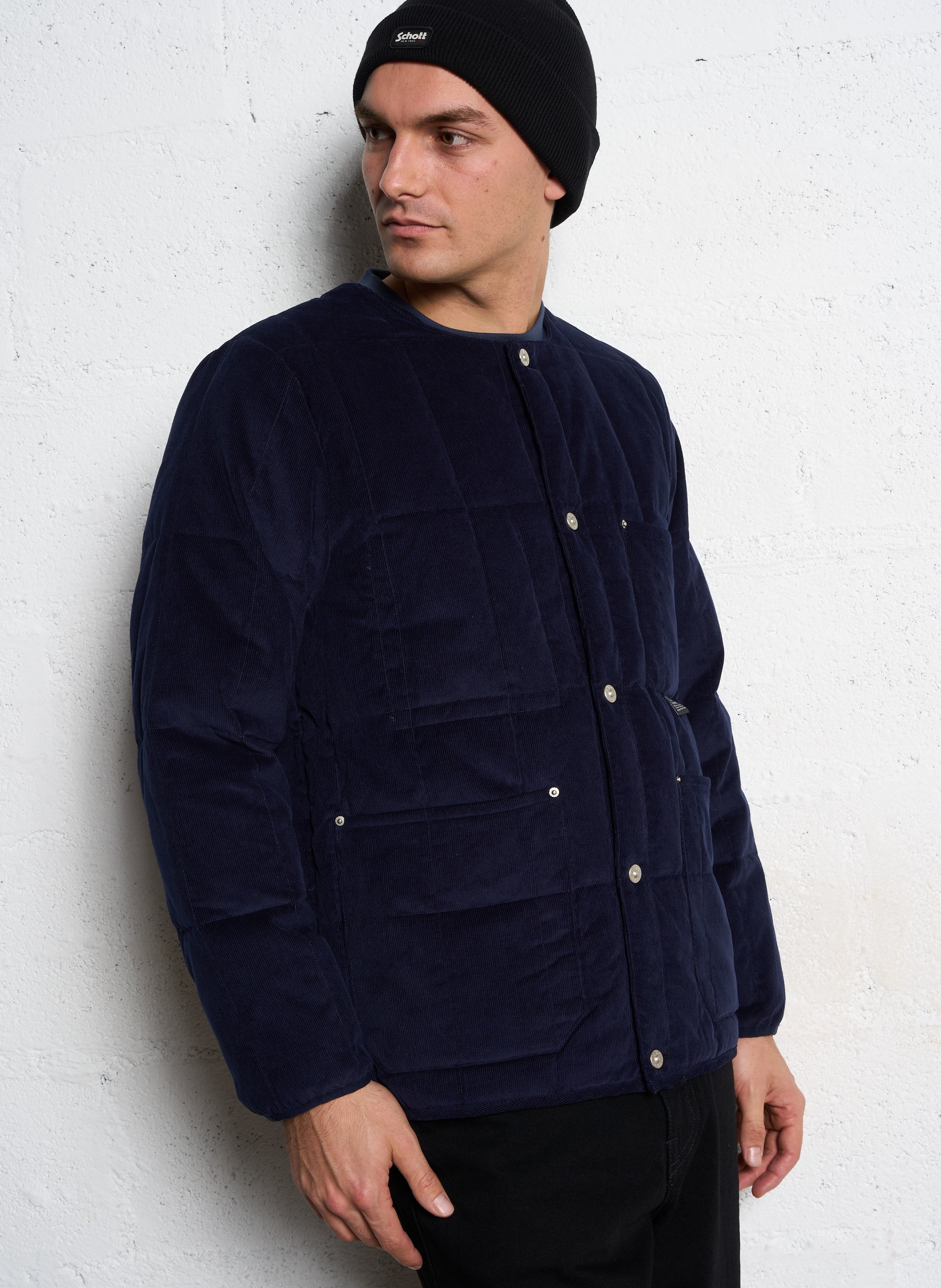 Solid quilted straight velvet jacket TAION