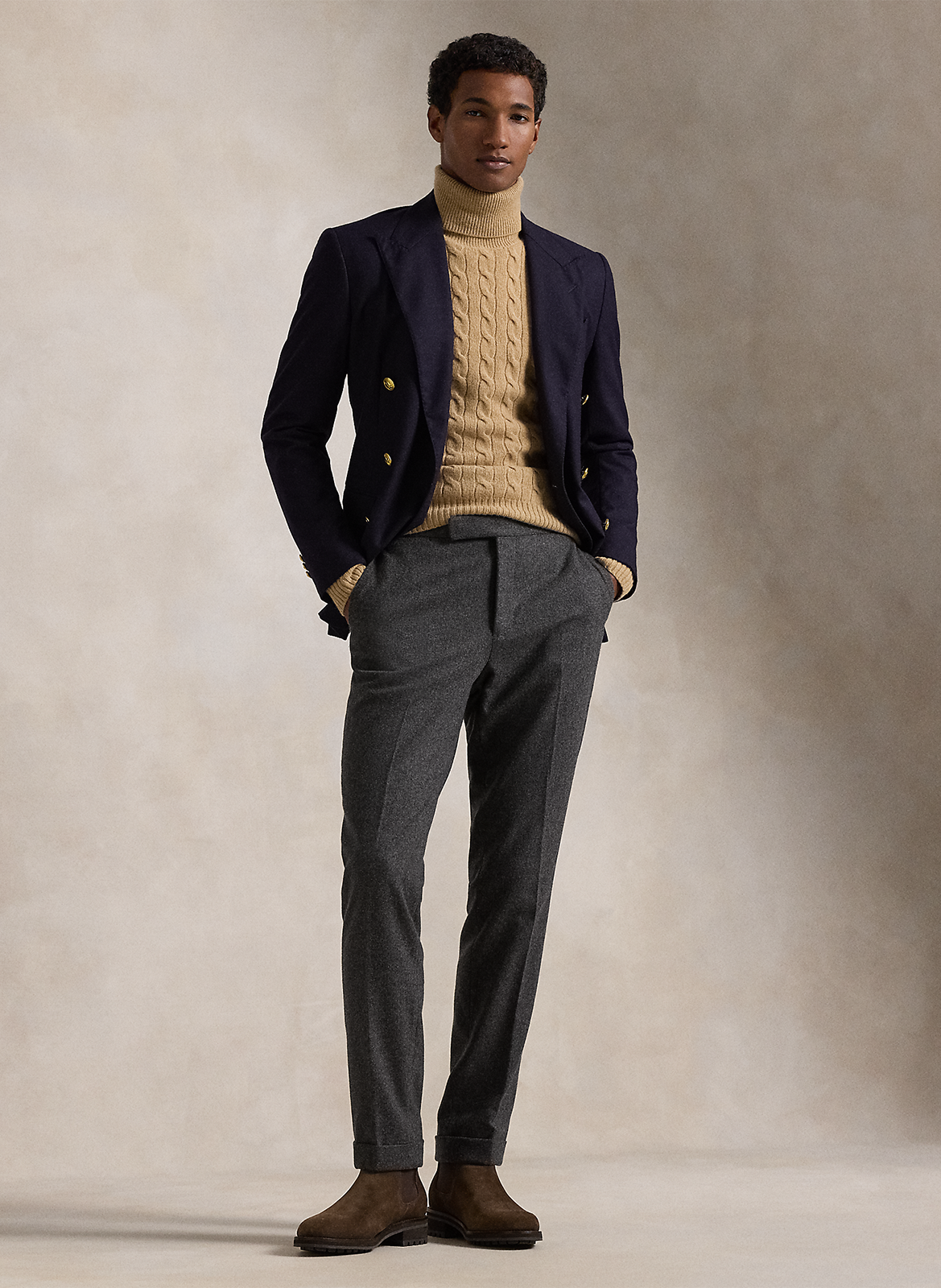 High-neck wool-blend sweater POLO RALPH LAUREN Brown