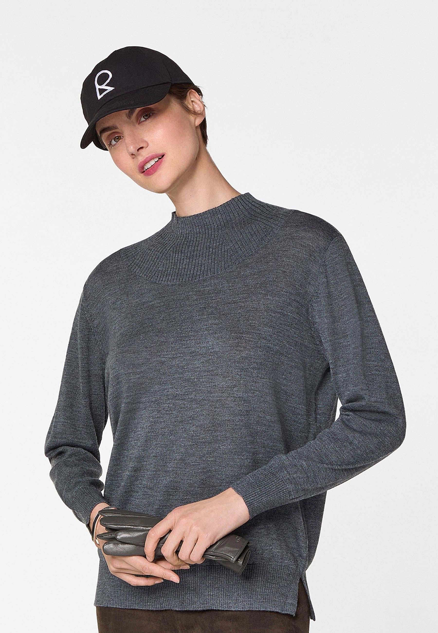 High-neck merino wool sweater RODIER Grey