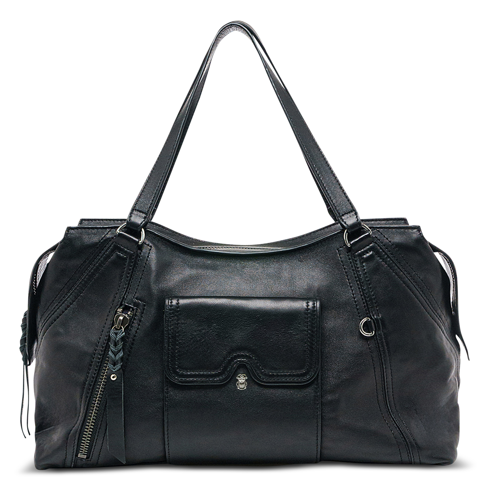 Sac porté épaule en cuir mélangé CLARIS VIROT Noir