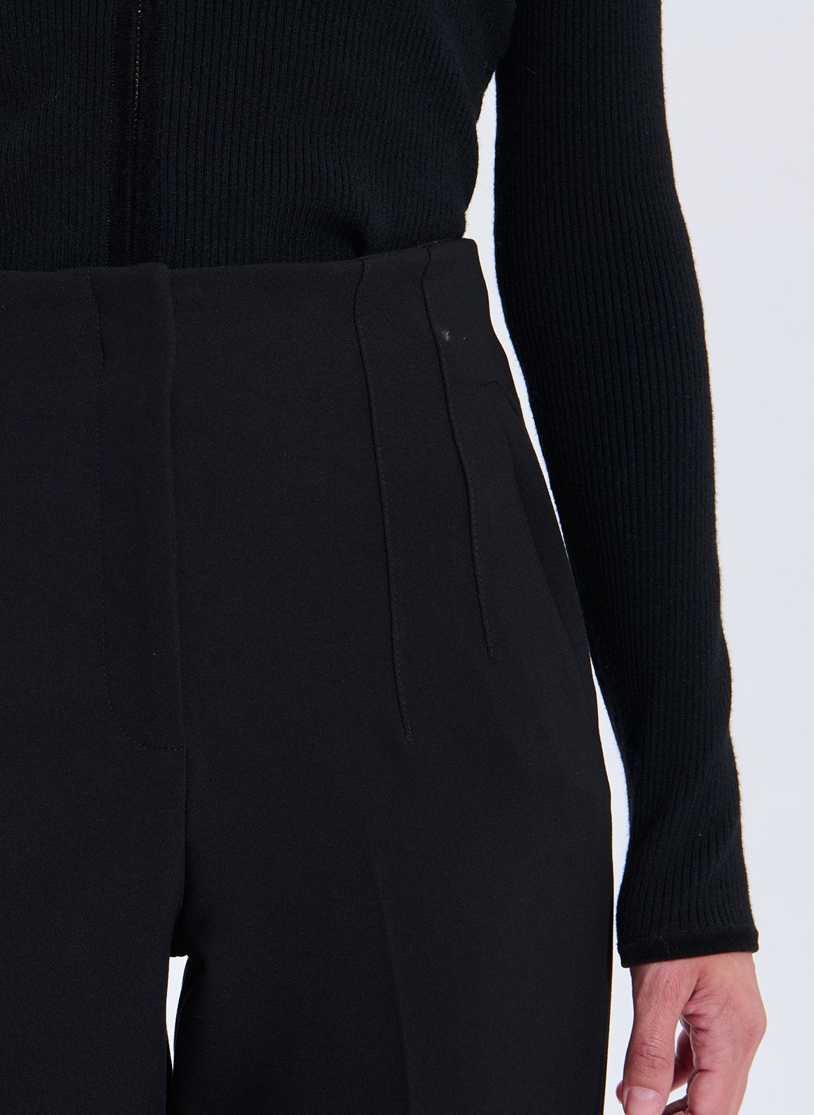 High-waisted plain cigarette pants ZAPA Black